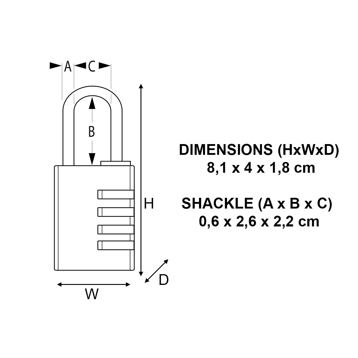 MASTERLOCK Zahlenschloss 604EURD, aus Aluminium, 400mm MASTERLOCK Zahlenschloss 604EURD, aus Aluminium, 400mm