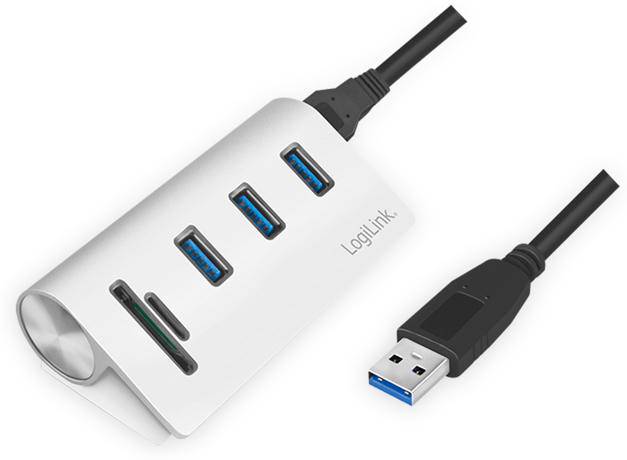 LOGILINK USB-HUB CR0045, 3x USB-A, integrierter Cardreader LOGILINK USB-HUB CR0045, 3x USB-A, integrierter Cardreader