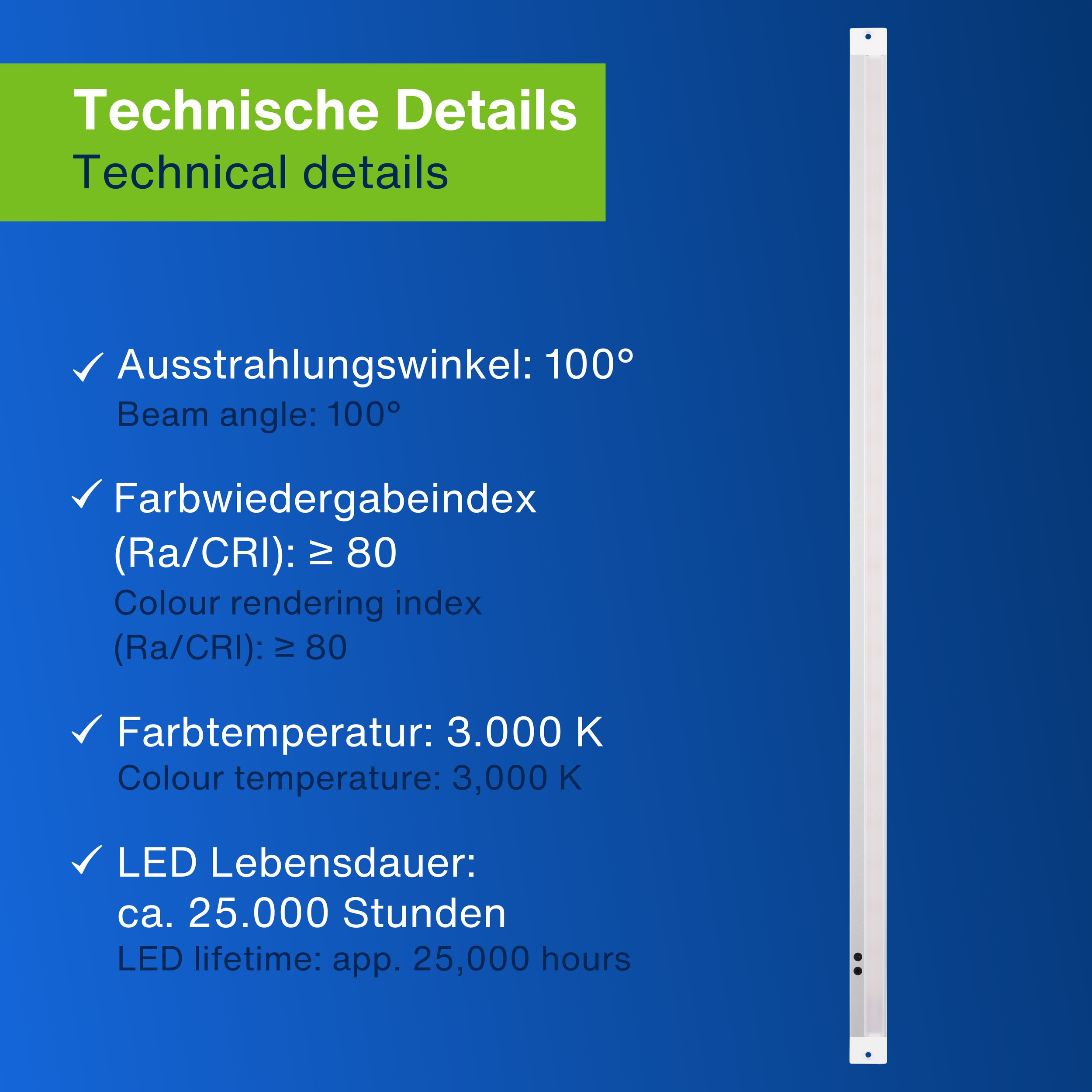 REV LED-Unterbauleuchte Mini Slim, 6W, 3000K, 420lm, warmweiß, IP20, 60 cm REV LED-Unterbauleuchte Mini Slim, 6W, 3000K, 420lm, warmweiß, IP20, 60 cm