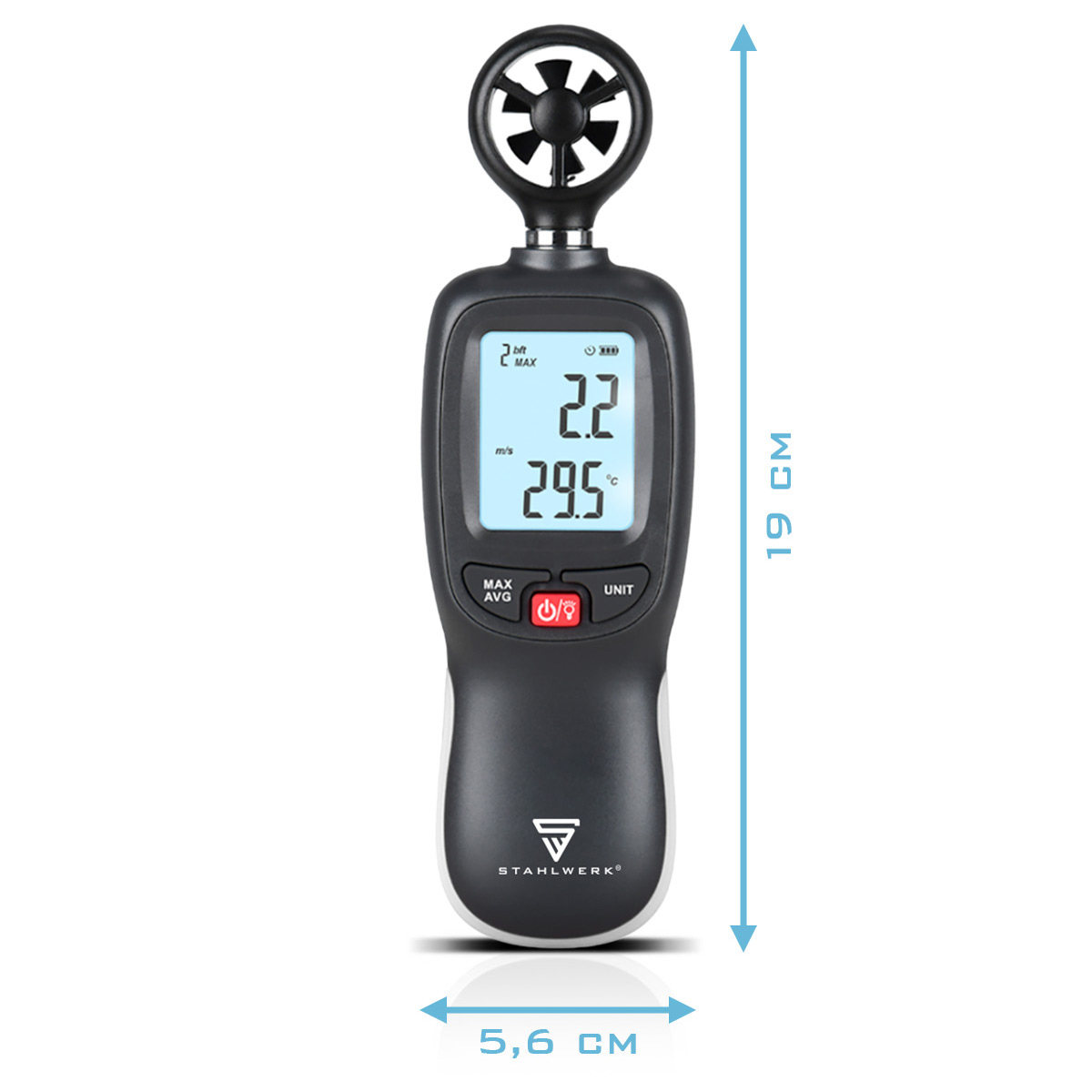 STAHLWERK Anemometer AM-30 ST, 0-90 km/h STAHLWERK Anemometer, 0-90 km/h