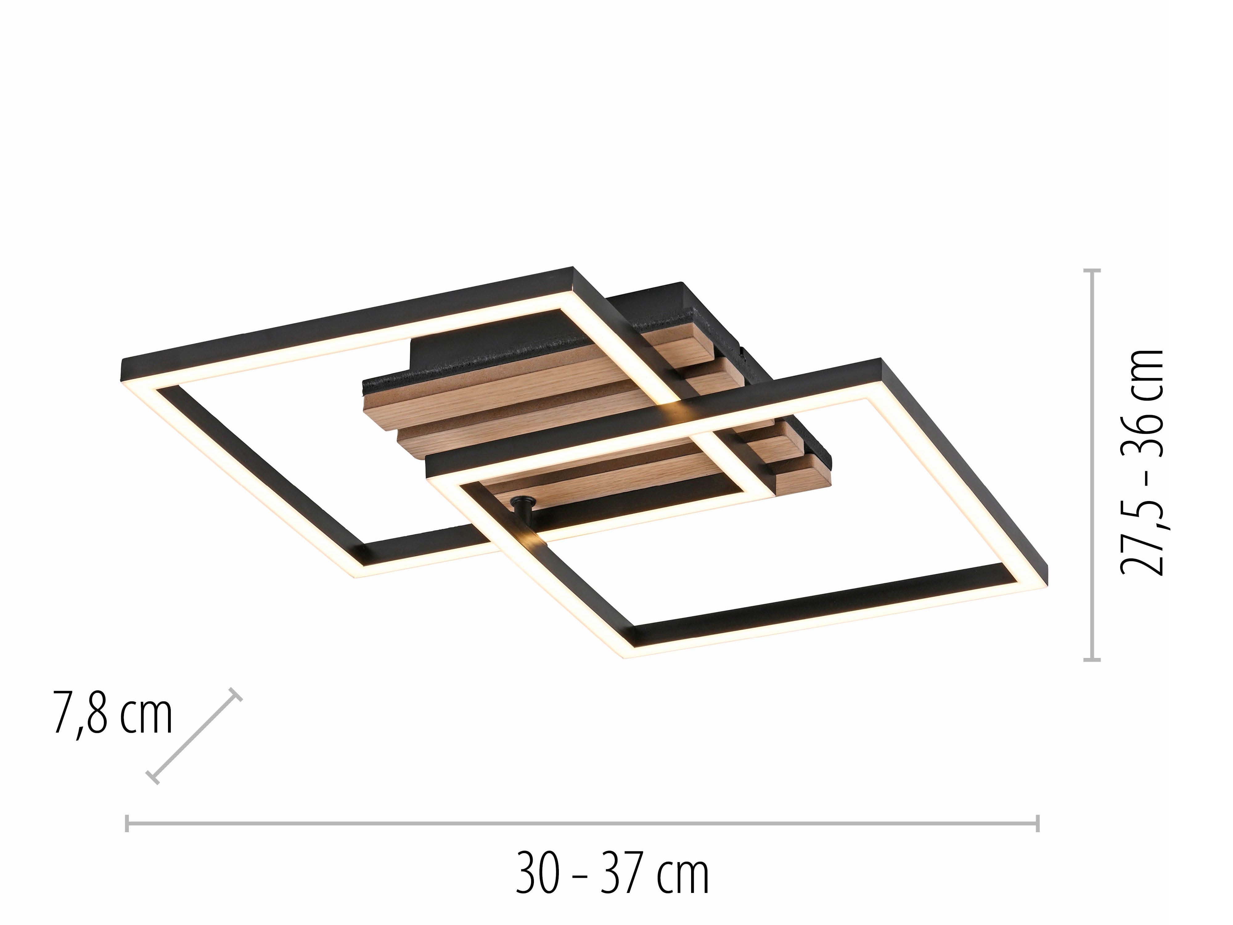 JUST LIGHT LED-Deckenleuchte 14053-79, 15W, 3000K, 2200lm, warmweiß, IP20, Holz/schwarz JUST LIGHT LED-Deckenleuchte 14053-79, 15W, 3000K, 2200lm, warmweiß, IP20, Holz/schwarz
