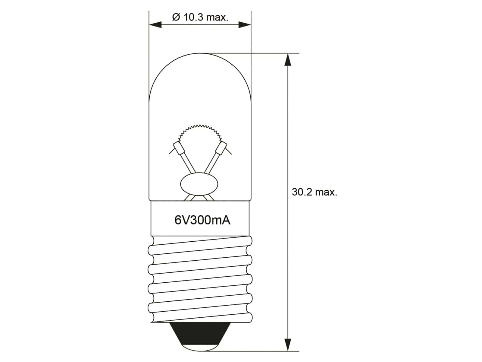 GOOBAY Röhrenlampe, 9310, T10, E10, 6 V, 1.8 W GOOBAY Röhrenlampe, 9310, T10, E10, 6 V, 1.8 W
