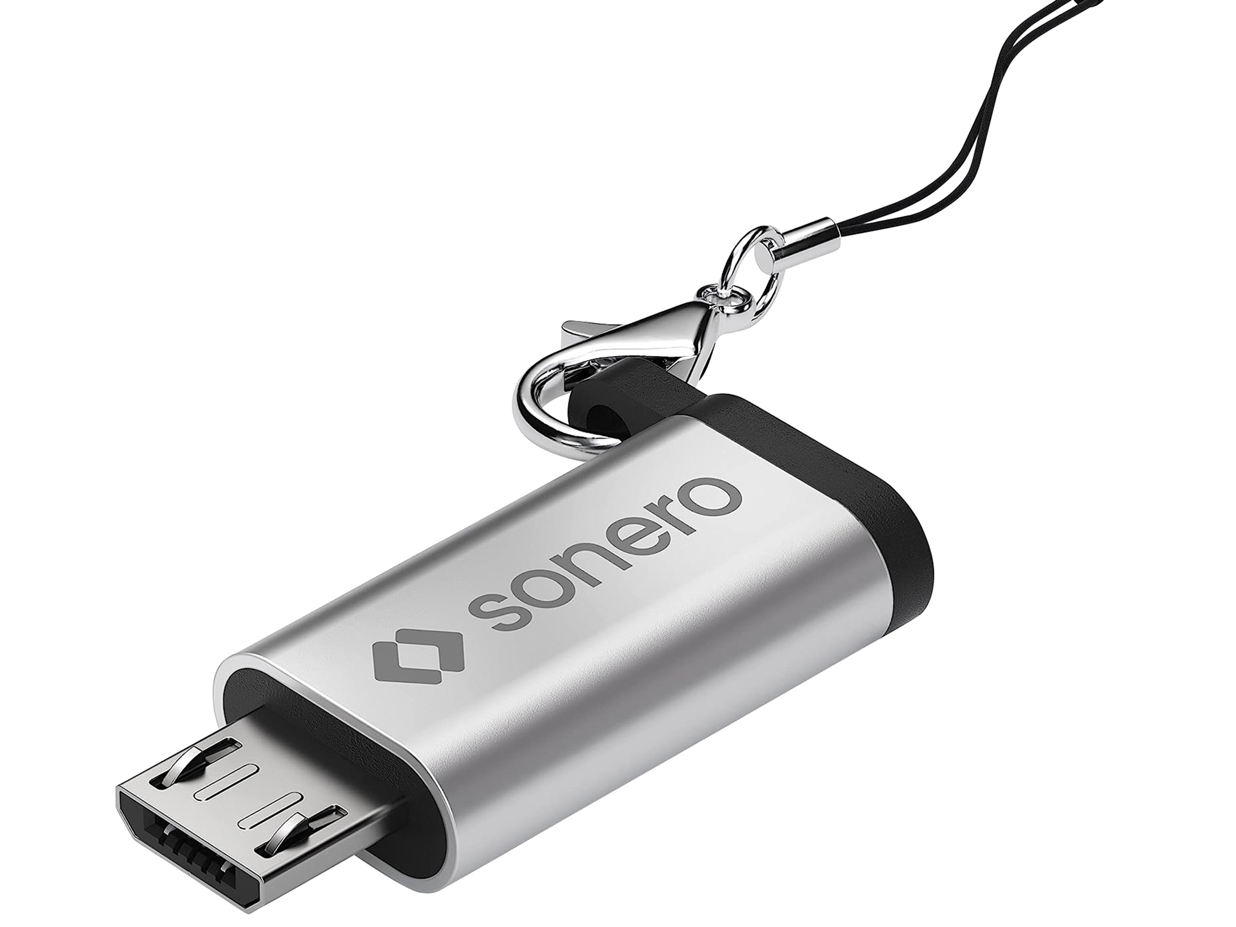 SONERO USB-Adapter OTG, Micro-USB auf USB-C Buchse, alu/silber SONERO USB-Adapter OTG, Micro-USB auf USB-C Buchse, alu/silber