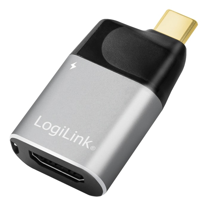 LOGILINK USB-C Adapter CUA0203, HDMI-A, 4K, Alu, schwarz/grau LOGILINK USB-C Adapter CUA0203, HDMI-A, 4K, Alu, schwarz/grau