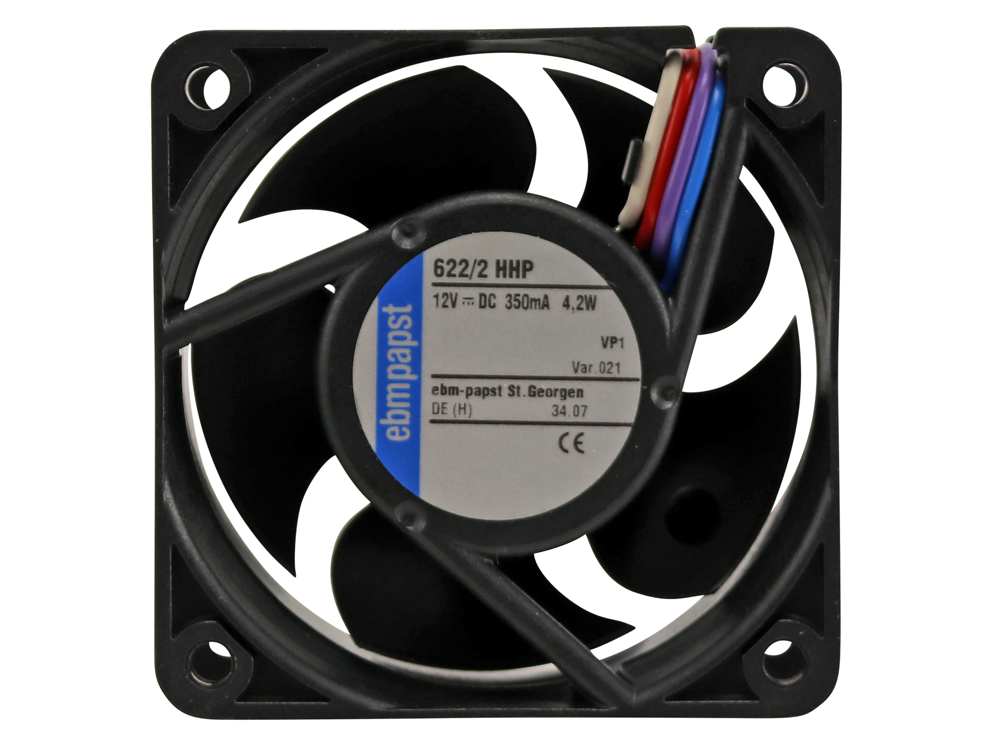 EBMPAPST Axiallüfter 622/2HHP, 60x60x25 mm, 12 V-, 3,7 W EBMPAPST Axiallüfter 622/2HHP, 60x60x25 mm, 12 V-, 3,7 W