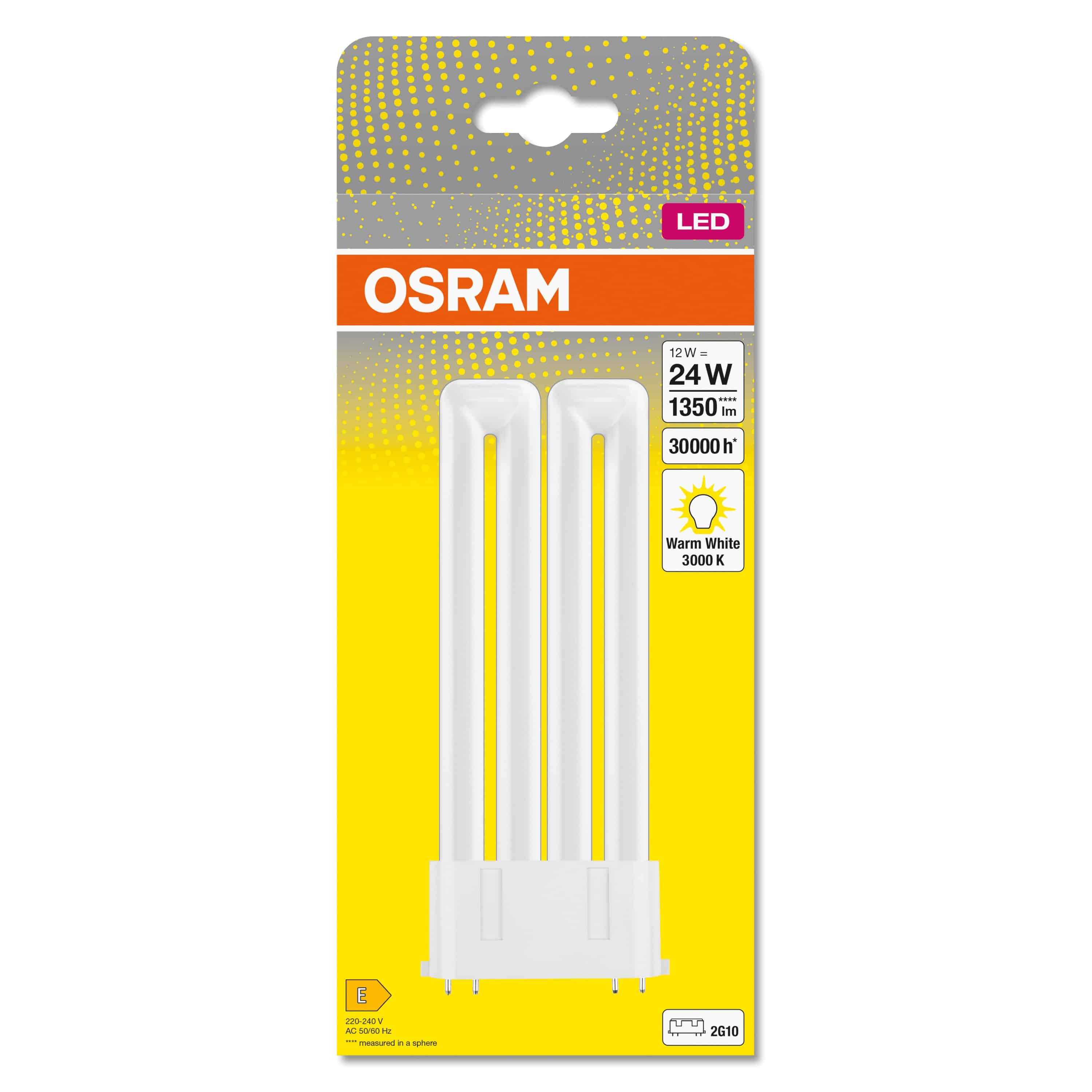 OSRAM LED-Lampe, Dulux F24, 2G10, EEK: E, 12W, 1350lm, 3000K OSRAM LED-Lampe, Dulux F24, 2G10, EEK: E, 12W, 1350lm, 3000K