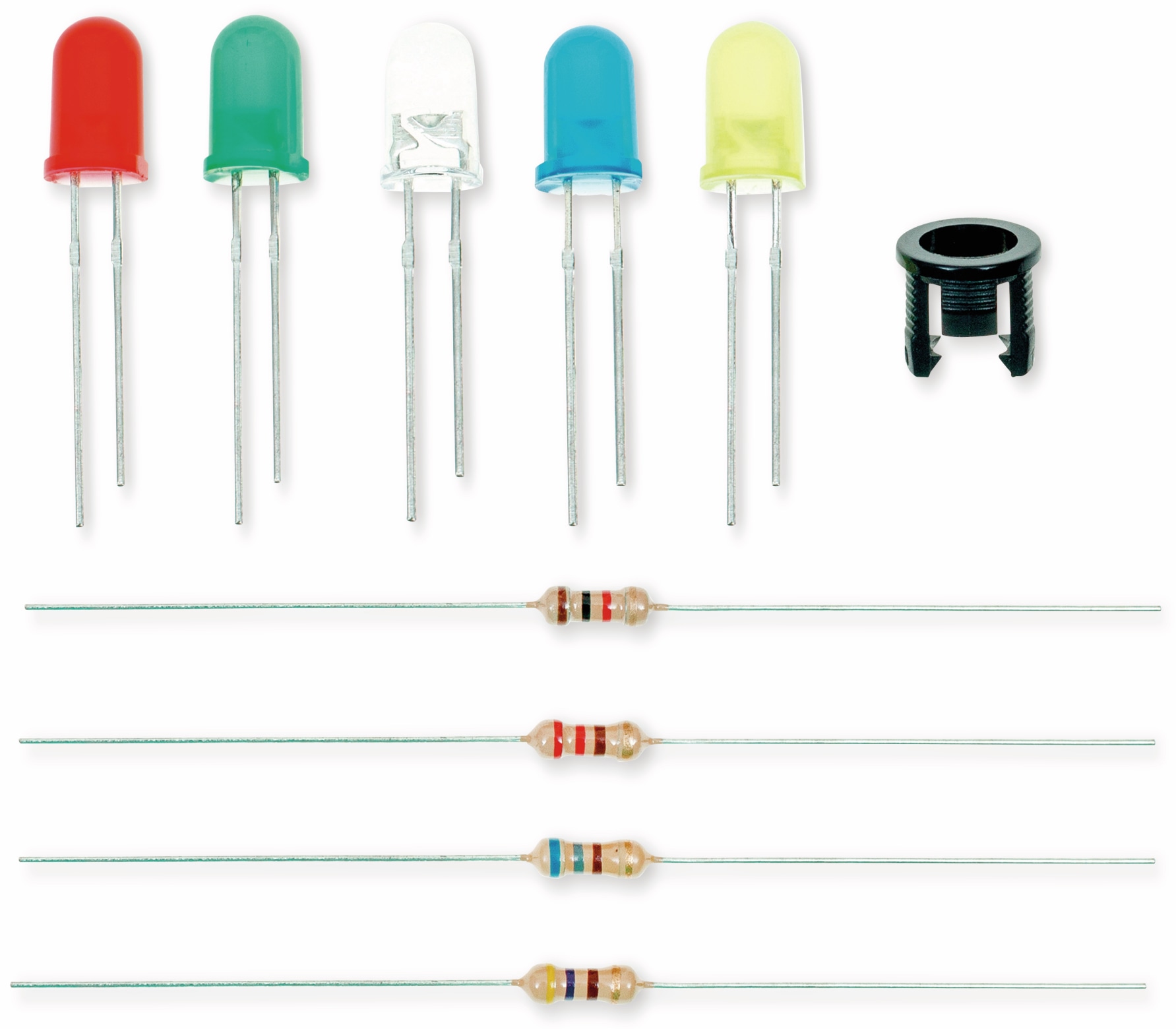 QUADRIOS LED-Set 201711O002, Standard, 5 mm, 130 Stück QUADRIOS, 201711O002, Standard LED-SET 5 mm, Diffus, Klar, 130 ST