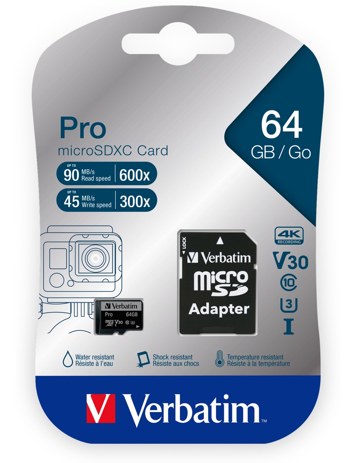 VERBATIM MicroSDXC Card Pro U3 64GB inkl. Adapter VERBATIM MicroSDXC Card Pro U3 64GB inkl. Adapter