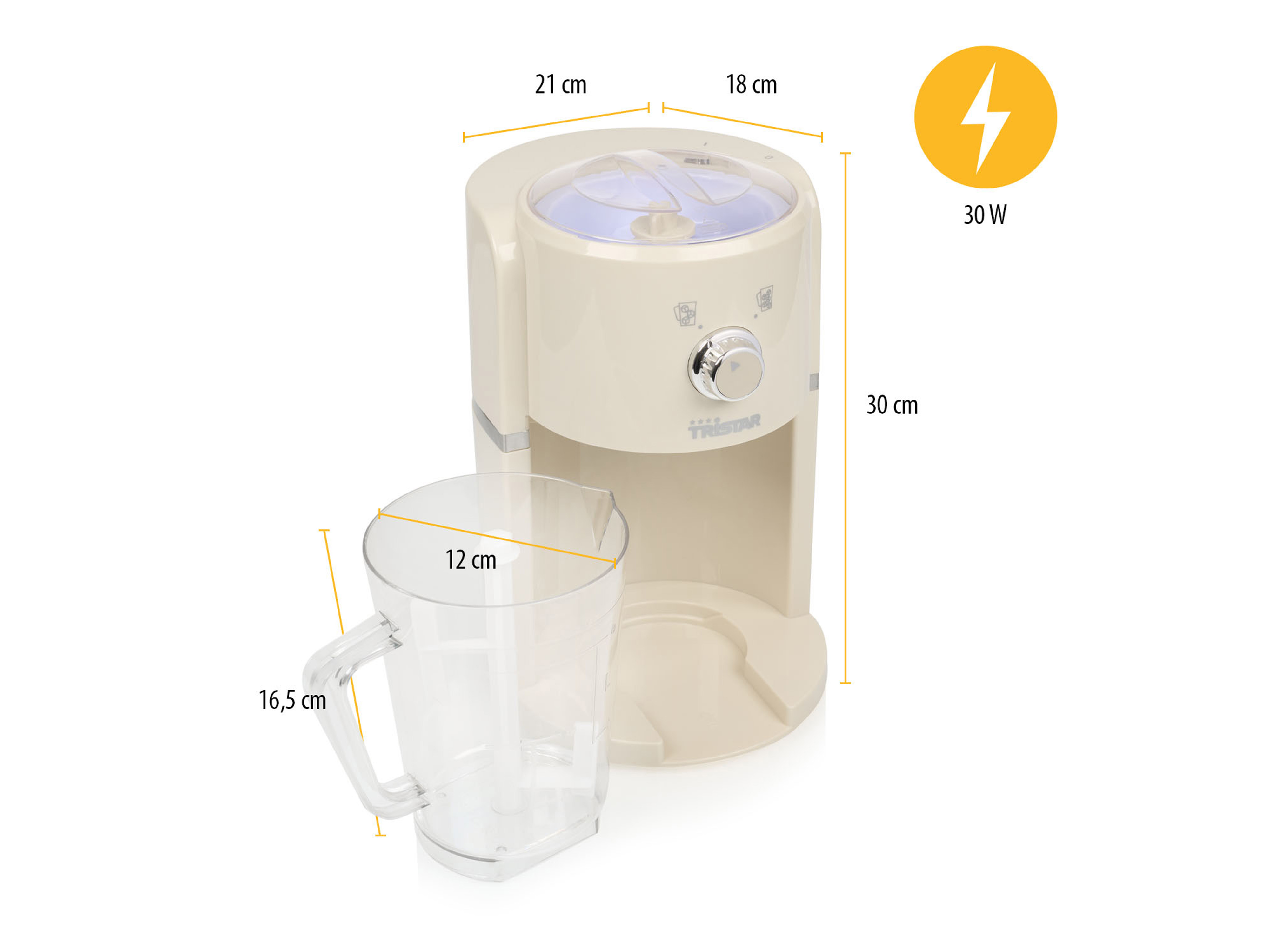 TRISTAR Slush-Eismaschine KD-7310, Slushy Maker, leistungsstarker 30W-Motor TRISTAR Slush-Eismaschine KD-7310, Slushy Maker, leistungsstarker 30W-Motor