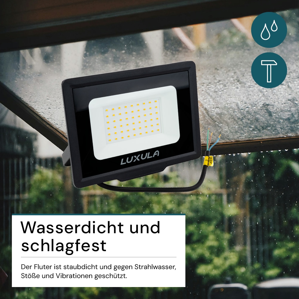 LUXULA LED-Fluter, EEK: F, 50W, 5000lm, 4000K, schwarz LUXULA LED-Fluter, EEK: F, 50W, 5000lm, 4000K, schwarz