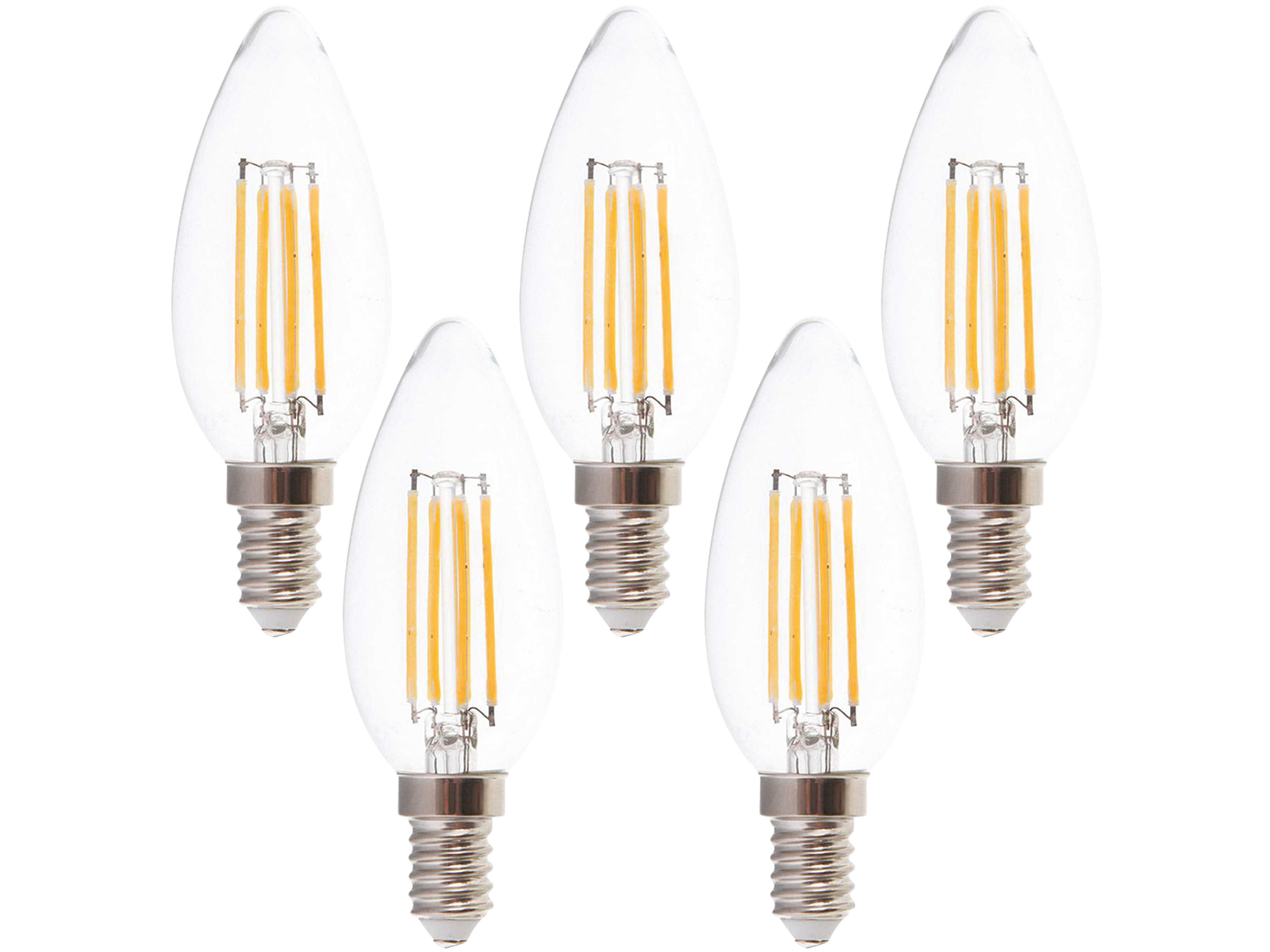 V-TAC LED-Filament-Lampe VT-1986-N, E14, EEK: F, 4W, 400lm, 3000K, 5 Stück V-TAC LED-Filament-Lampe VT-1986-N, E14, EEK: F, 4W, 400lm, 3000K, 5 Stück