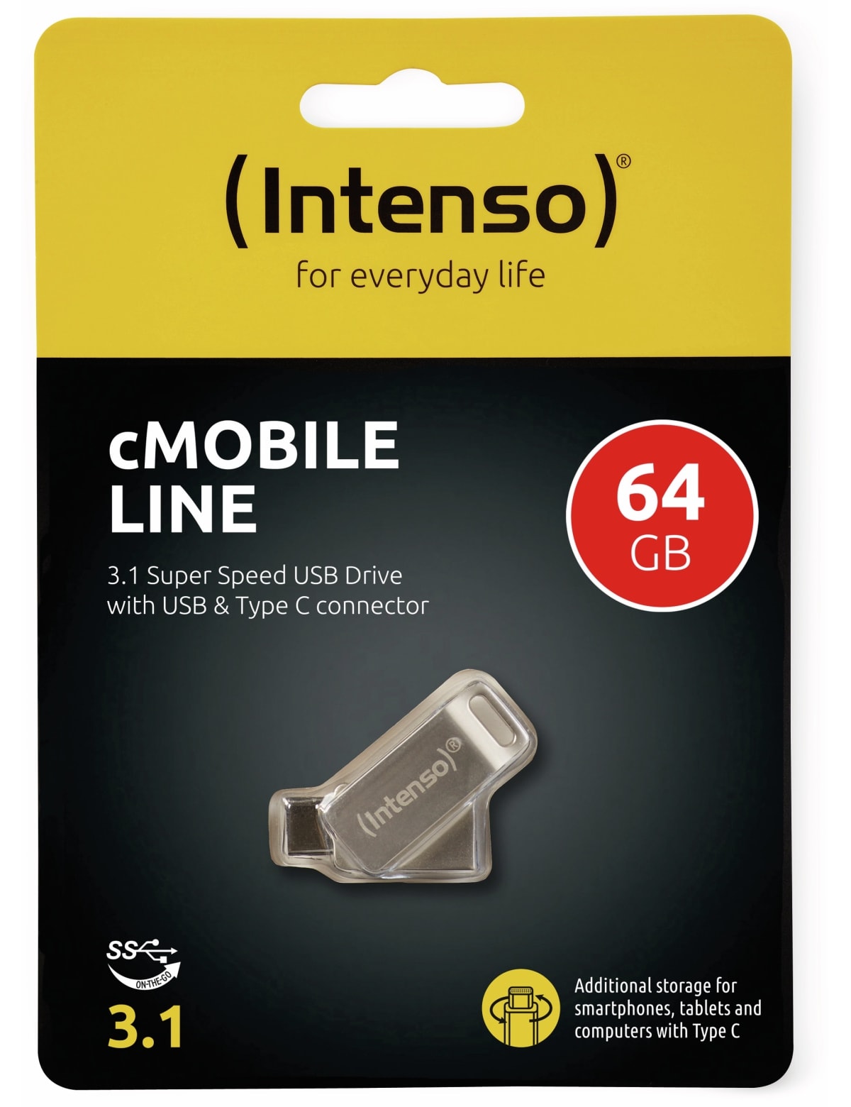 INTENSO USB-C-Stick cMobile Line 3536490 USB 3.2 64GB INTENSO USB 3.0 Speicherstick cMobile Line, USB Typ-C, 64 GB