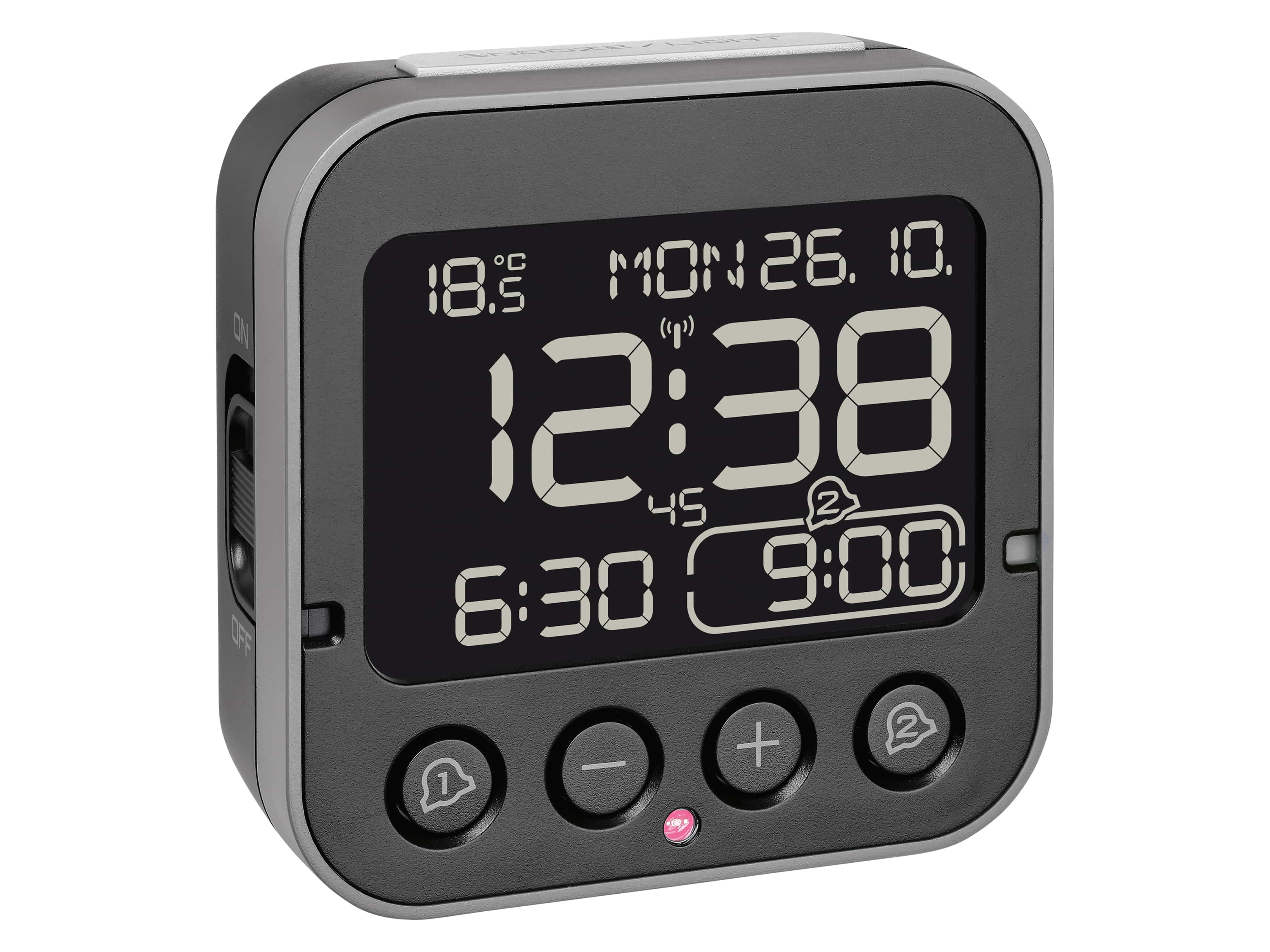TFA Digitaler Funkwecker 60.2552.01, mit Temperatur BINGO 2.0