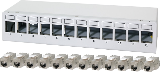 LOGILINK Patchpanel NK4093 12Port inkl. 12 CAT6A Modulen LOGILINK Patchpanel NK4093 12Port inkl. 12 CAT6A Modulen