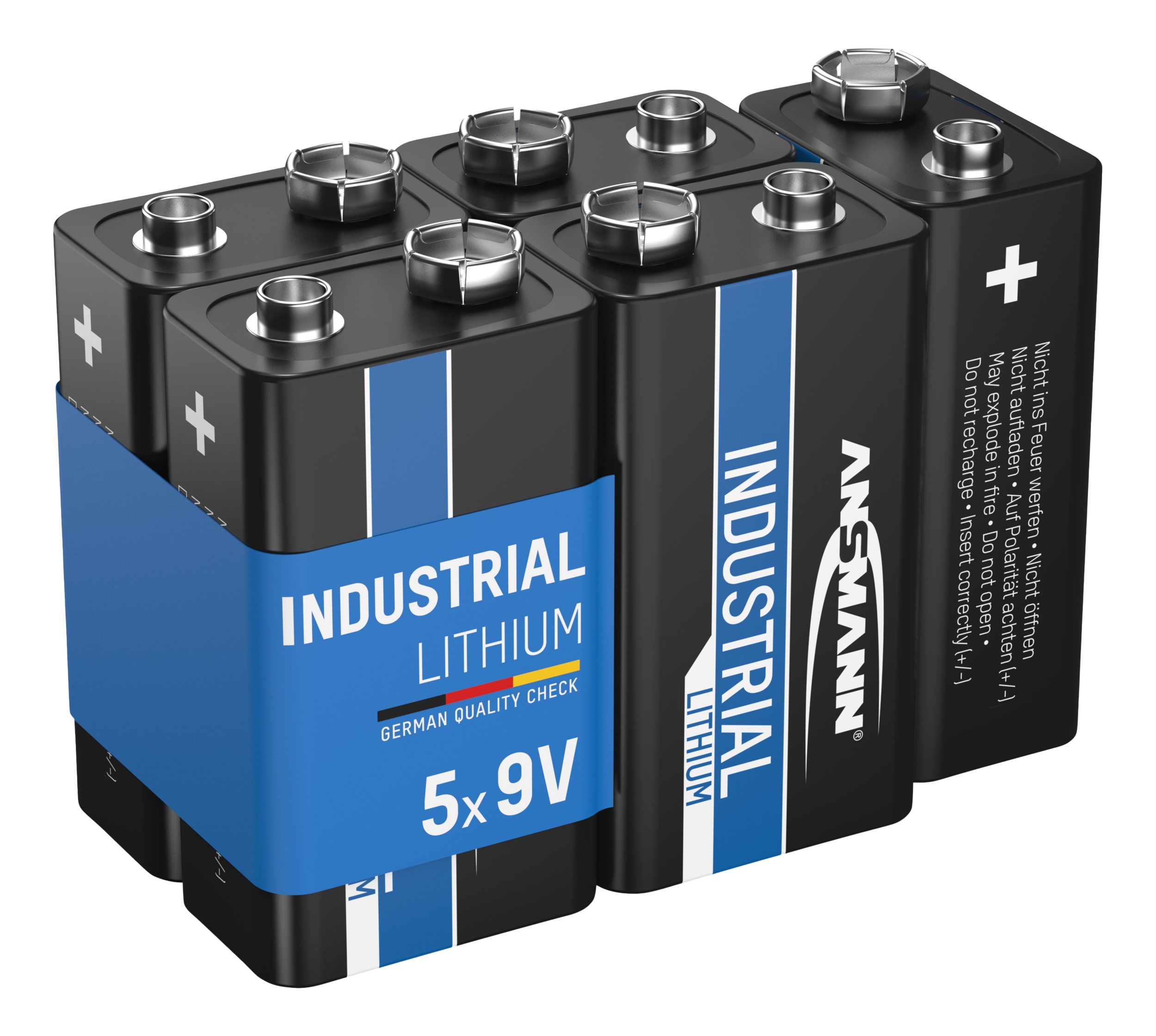 ANSMANN Lithium-Batterie, INDUSTRIAL, 9V-Block, 5 Stück ANSMANN Lithium-Batterie, INDUSTRIAL, 9V-Block, 5 Stück