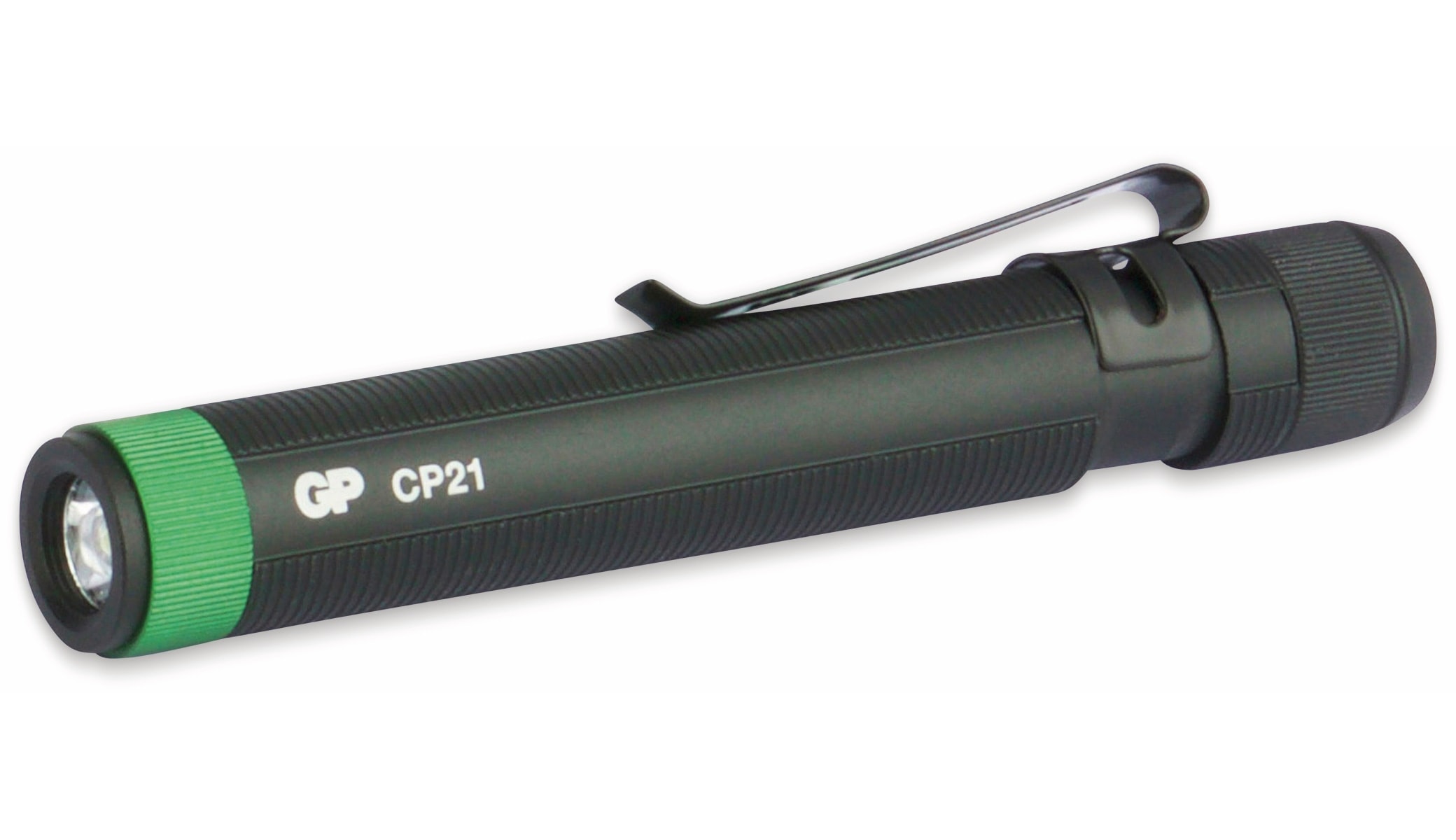 GP LED-Taschenlampe CP21, 20 lm,115 mm, schwarz/grün GP LED-Taschenlampe CP21, 20 lm,115 mm, schwarz/grün