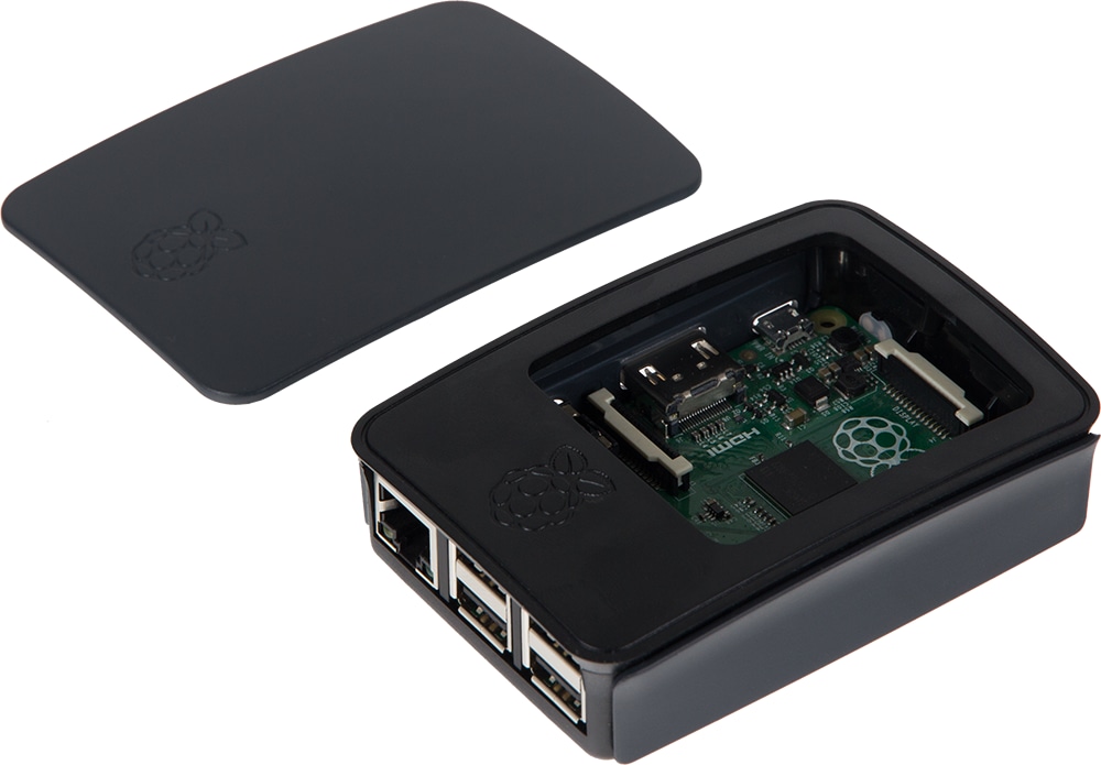 RASPBERRY PI 3 Model B Gehäuse RB-Case+06B, schwarz RASPBERRY Pi 3 Model B Gehäuse RB-Case+06B, schwarz