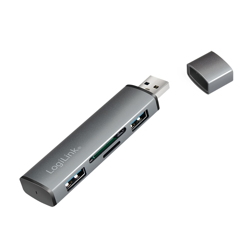 LOGILINK USB3.2 Hub UA0394, Cardreader, Alugehäuse LOGILINK USB3.2 Hub UA0394, Cardreader, Alugehäuse