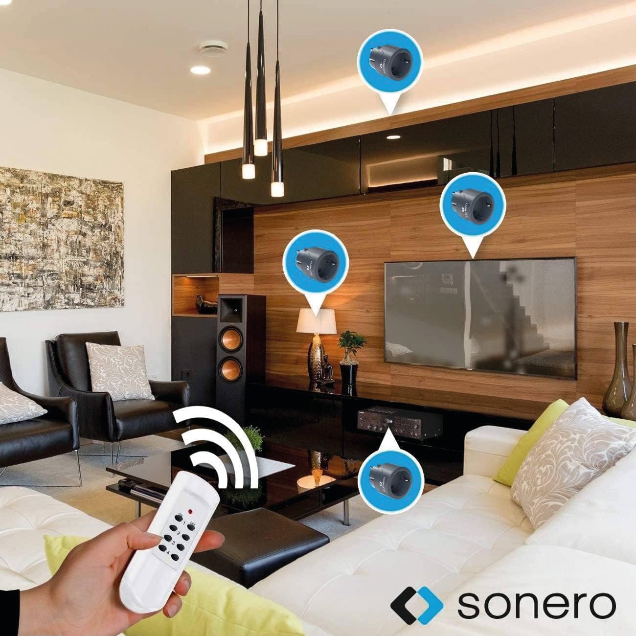 SONERO Funksteckdosen Set, 1 Sender, 2 Empfänger, anthrazit SONERO Funksteckdosen Set, 1 Sender, 2 Empfänger, anthrazit