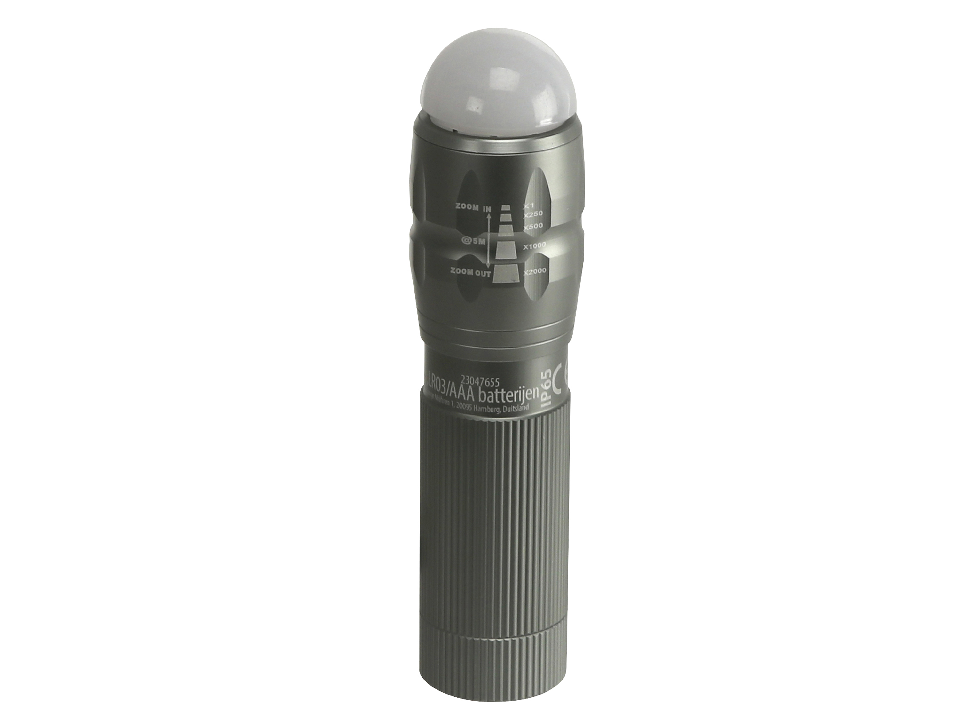 LED-Taschenlampe, WTE-490M-1, Alu, 400 lm, grau