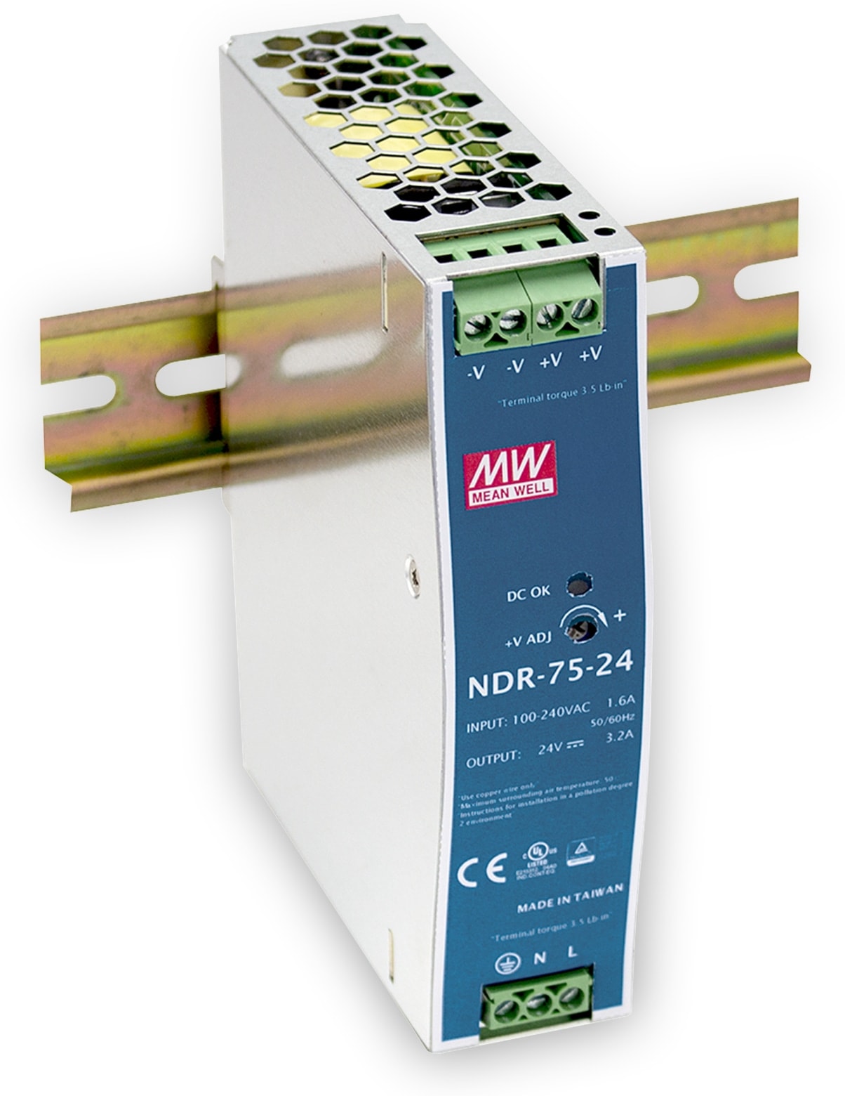 MEAN WELL Schaltnetzteil NDR-75-12, 12 V-/6,3 A MEAN WELL Schaltnetzteil NDR-75-12, 12 V-/6,3 A
