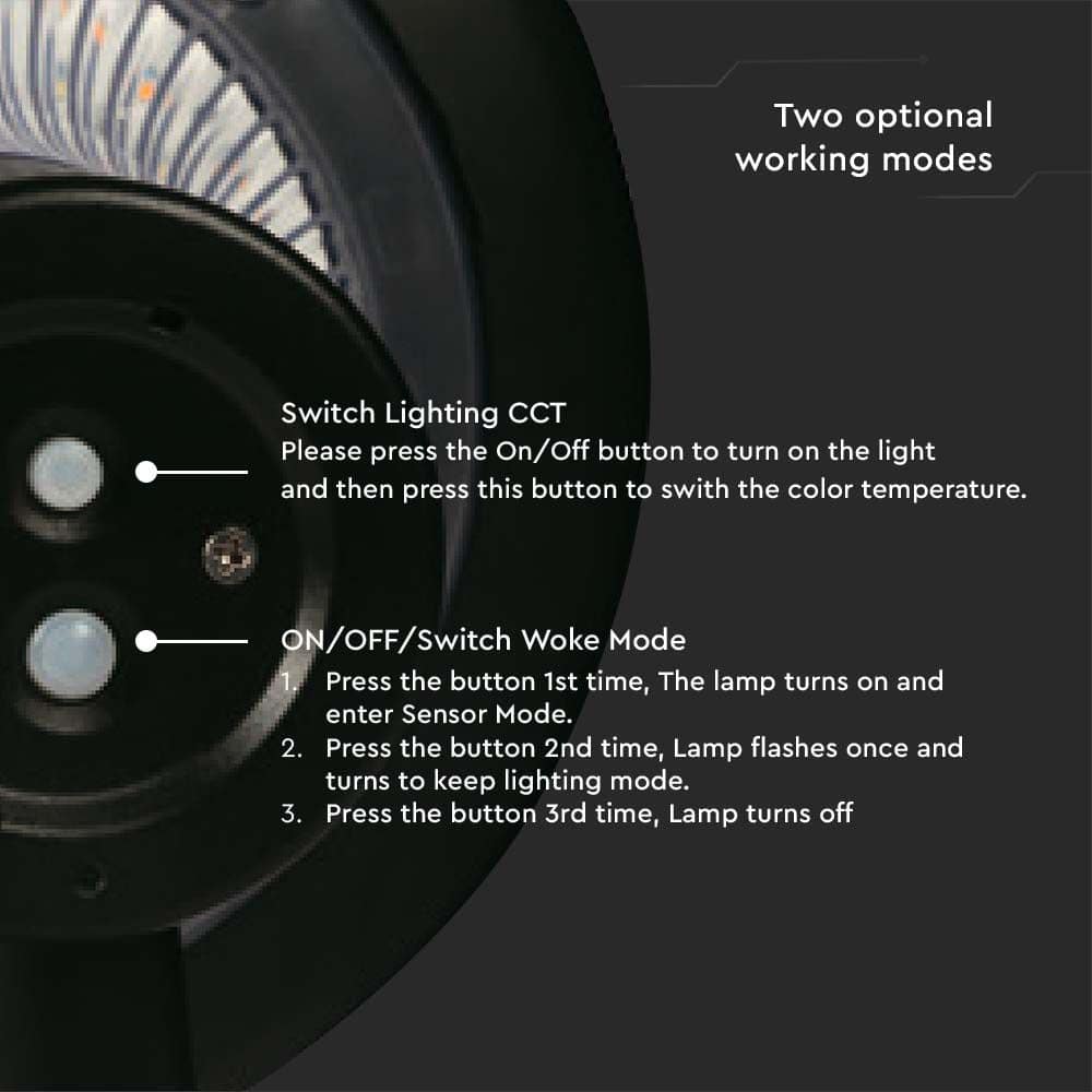 V-TAC Solar LED-Wegeleuchte VT-413, 15 W, 6000 K + 4000 K, schwarz V-TAC Solar LED-Wegeleuchte VT-413, 15 W, 6000 K + 4000 K, schwarz