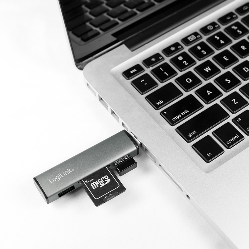LOGILINK USB3.2 Hub UA0394, Cardreader, Alugehäuse LOGILINK USB3.2 Hub UA0394, Cardreader, Alugehäuse