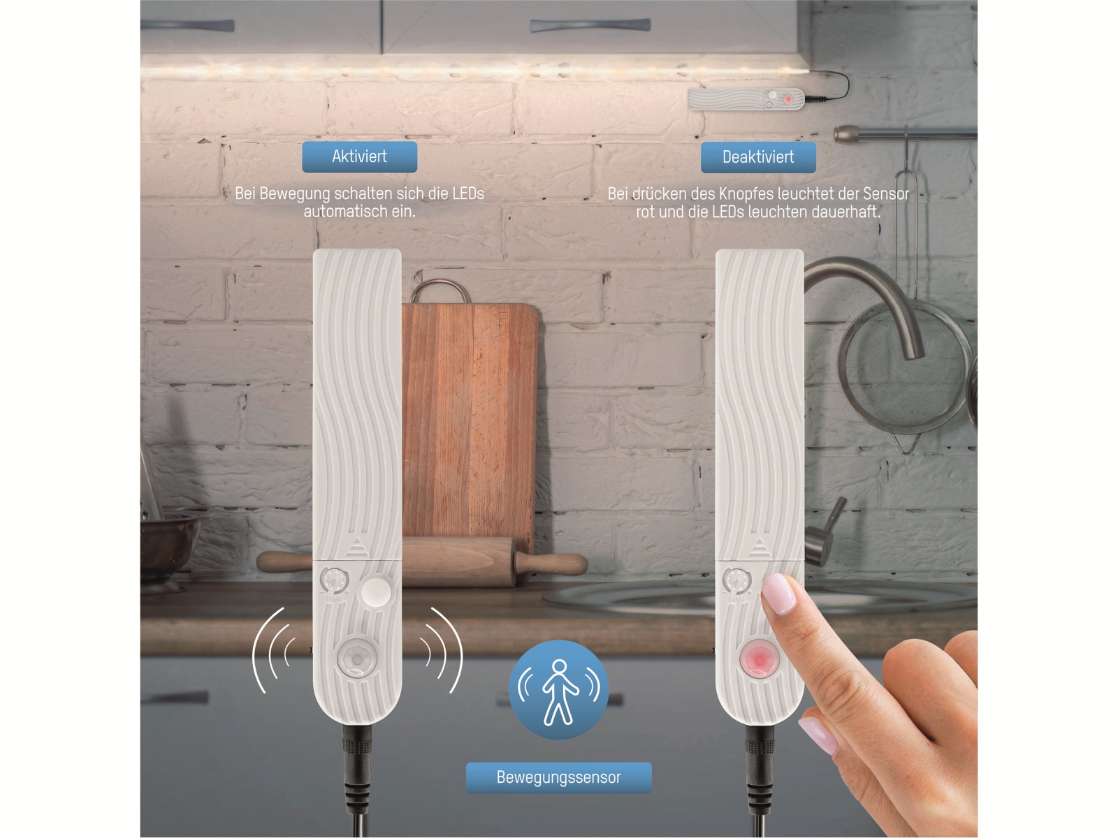 ANSMANN LED-Band 60 LEDs, Bewegungs-/Dämmerungssensor, inklusive 4 Micro-Batterien ANSMANN LED-Band 60 LEDs, Bewegungs-/Dämmerungssensor, inklusive 4 Micro-Batterien
