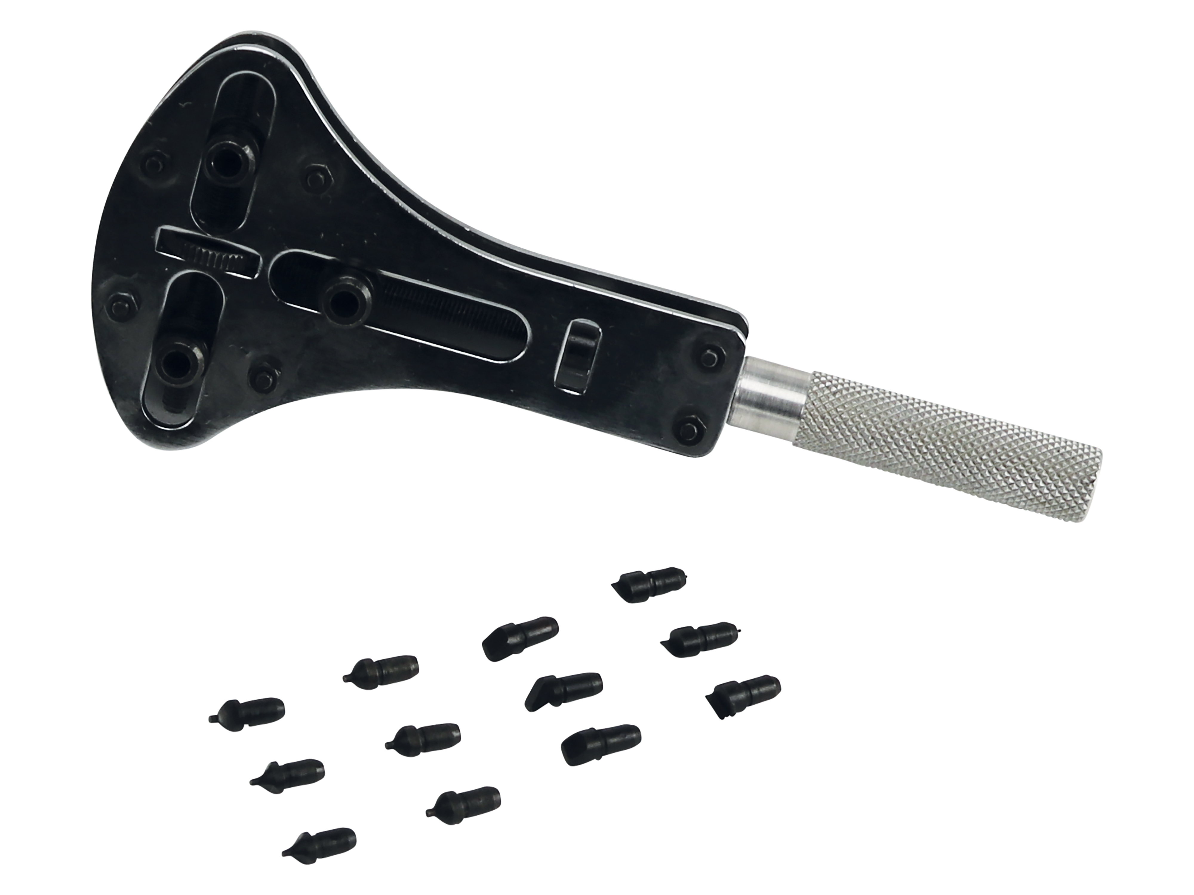 Uhrengehäuse-Öffner Perfect Line, mit 12 Einsätzen Uhrengehäuse-Öffner Perfect Line, mit 12 Einsätzen