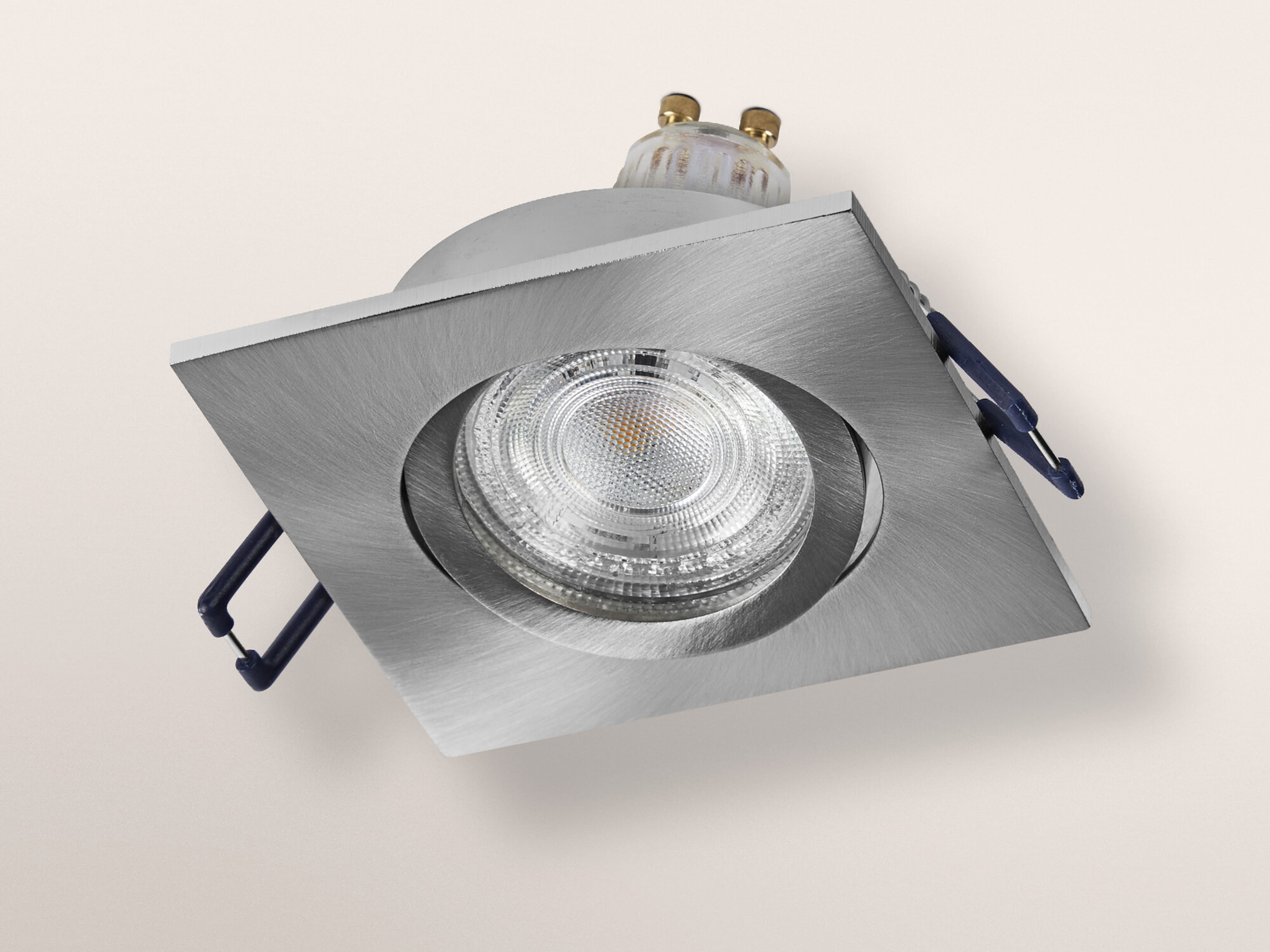OSRAM LED-Einbauleuchte, GU10, 4,5W, 2700K, 400lm, warmweiß, IP20, Satin-Nickel, 3er Set OSRAM LED-Einbauleuchte, GU10, 4,5W, 2700K, 400lm, warmweiß, IP20, Satin-Nickel, 3er Set