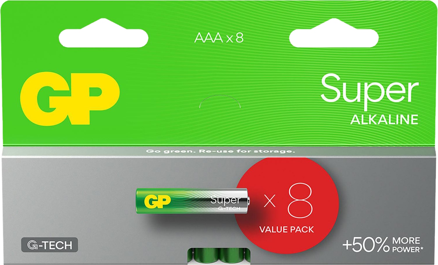GP AAA-Batterie Alkaline Super, 1,5V, 8 Stück