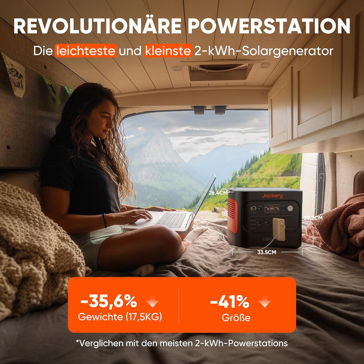 JACKERY Powerstation E2000 V2 EU, 2.042 Wh, Lithium-Eisenphosphat, 2.200 W, solarkompatibel JACKERY Powerstation E2000 V2 EU, 2.042 Wh, Lithium-Eisenphosphat, 2.200 W, solarkompatibel