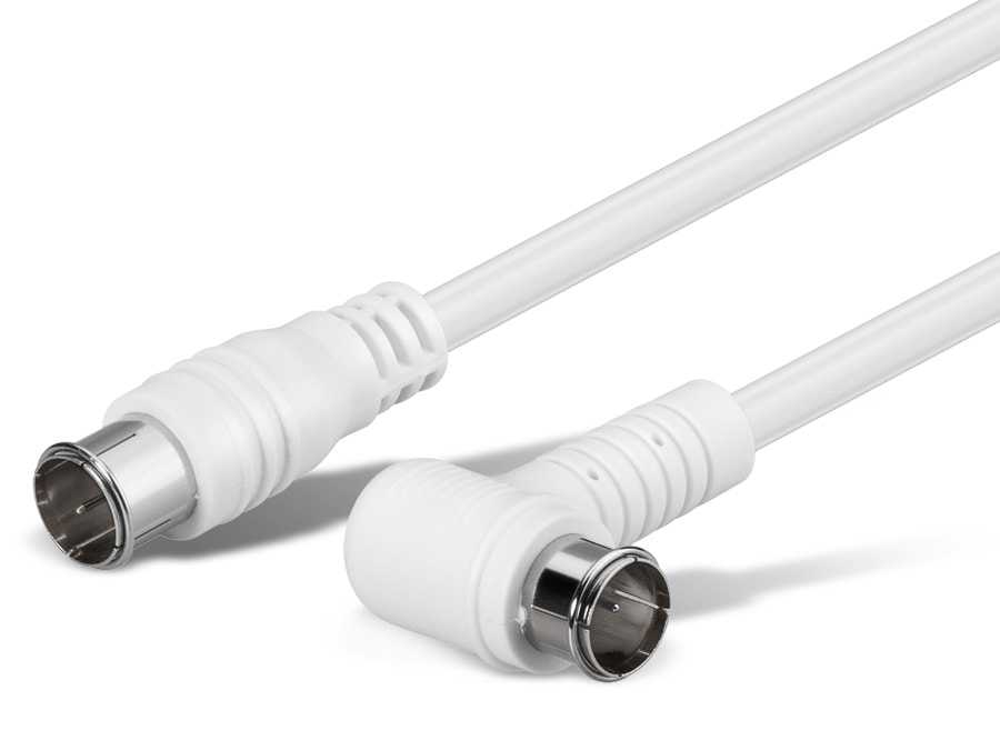 S-IMPULS SAT-Antennenanschlusskabel, 2x F-Quick-Stecker, weiß, 5m, 100dB, gewinkelt S-IMPULS SAT-Antennenanschlusskabel, 2x F-Quick-Stecker, weiß, 5m, 100dB, gewinkelt