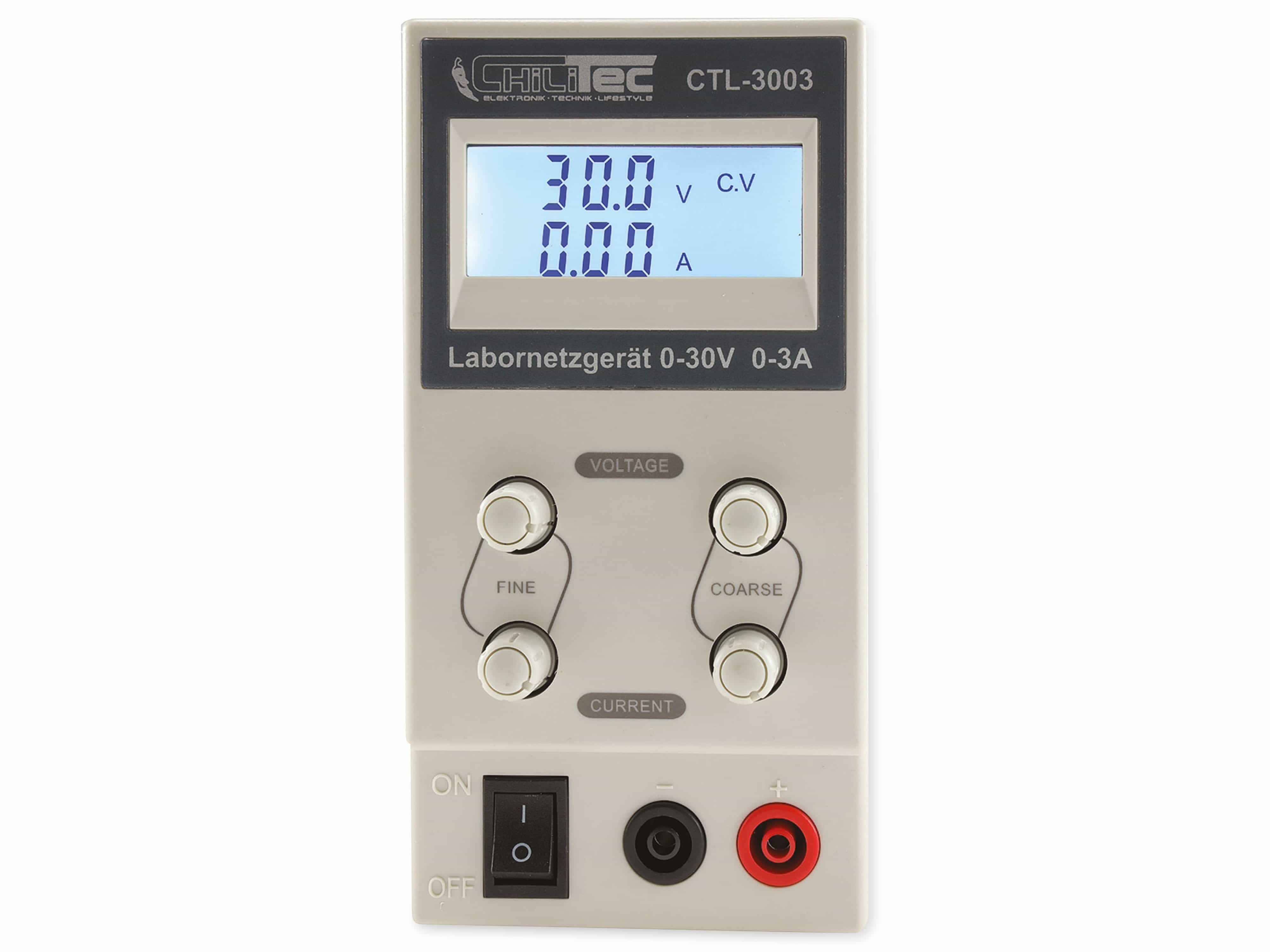 CHILITEC Regelbares Labornetzgerät CTL-3003, 0...30 V / 0...3 A, LCD CHILITEC Regelbares Labornetzgerät CTL-3003, 0...30 V / 0...3 A, LCD