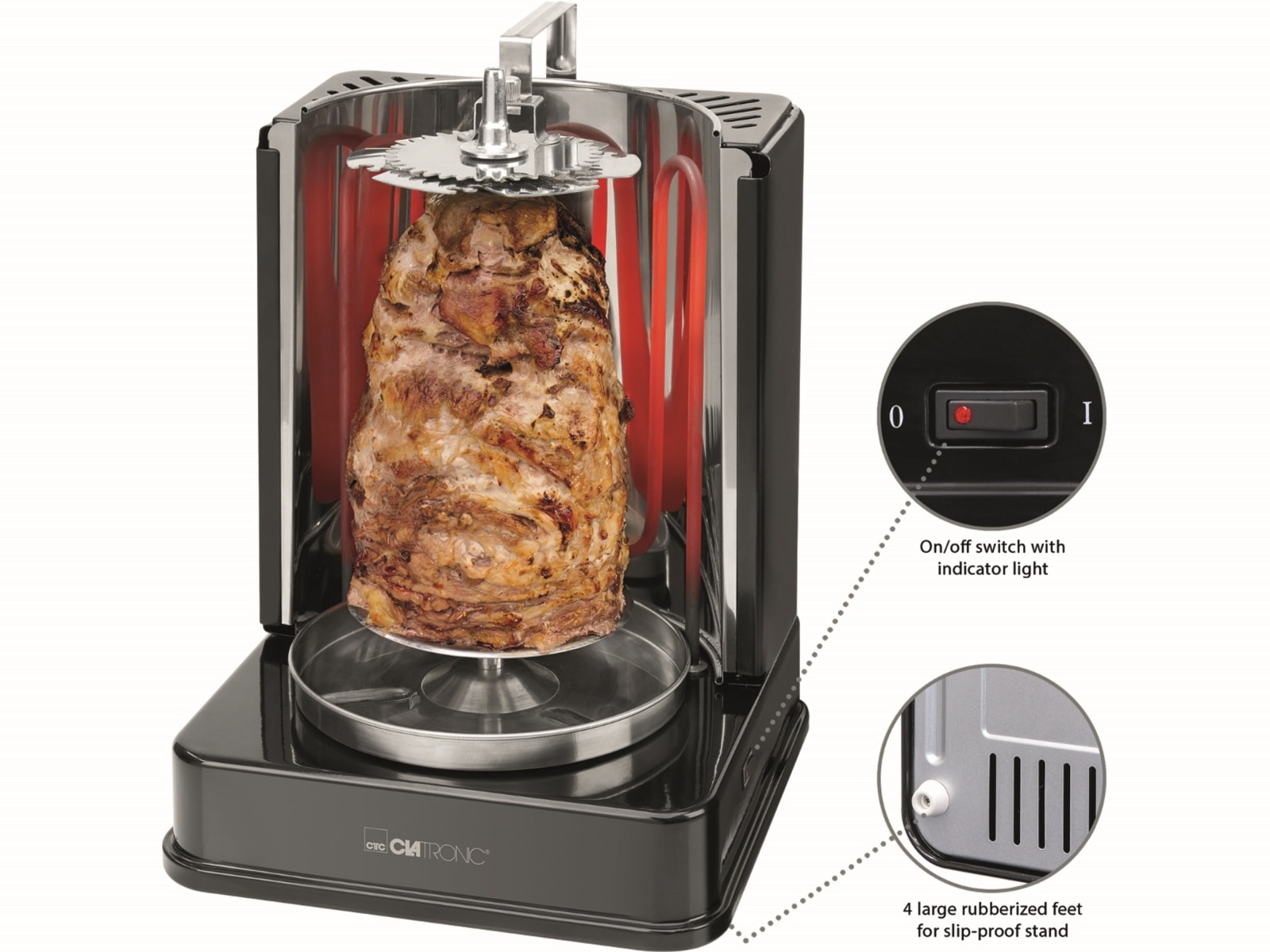 CLATRONIC Döner-Vertikal-Multigrill DVG 3686, 1400 W, schwarz CLATRONIC Döner-Vertikal-Multigrill DVG 3686, 1400 W, schwarz