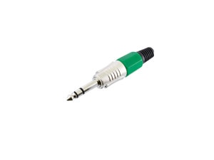 Klinkenstecker, 6,3 mm, stereo, grün Klinkenstecker, 6,3 mm, stereo, grün