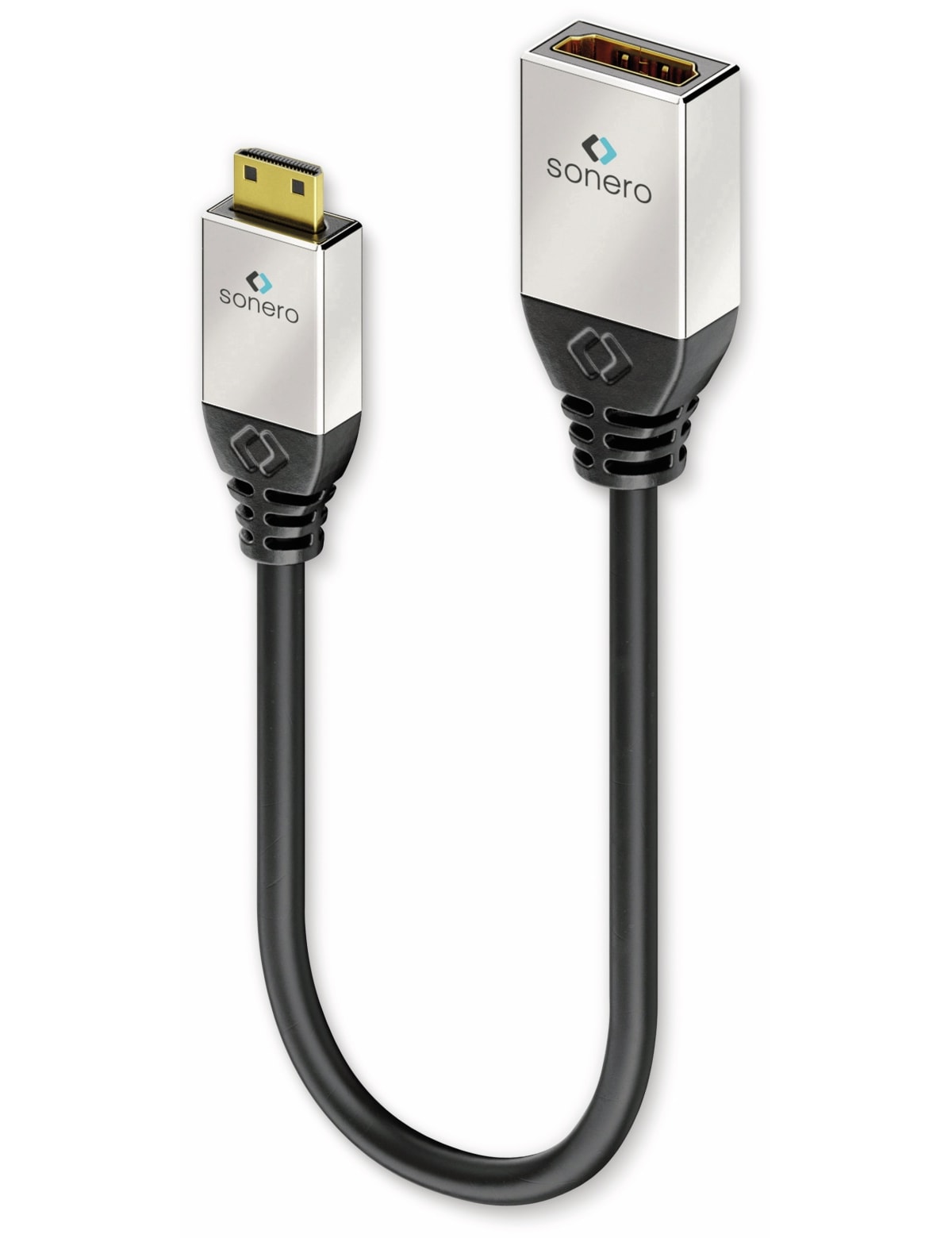 SONERO HDMI-Adapter Metallstecker, 0,25 m, mini-Stecker/Kupplung SONERO HDMI-Adapter Metallstecker, 0,25 m, mini-Stecker/Kupplung