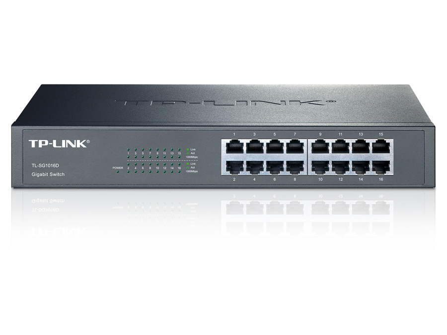 TP-LINK Gigabit Netzwerk-Switch TL-SG1016D, 16-Port TP-LINK Gigabit Netzwerk-Switch TL-SG1016D, 16-Port
