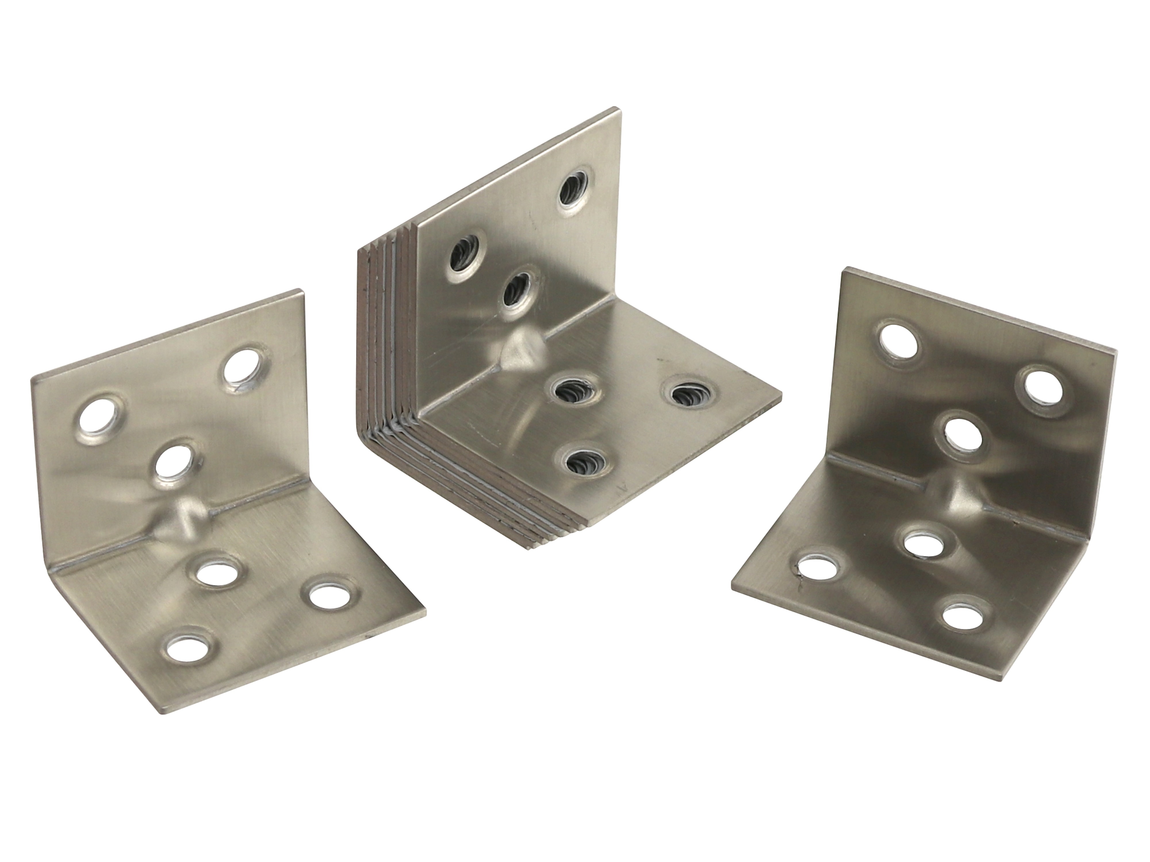 Winkelverbinder, Edelstahl, 32x32x38 mm, Ø: 5 mm, 10 Stück Winkelverbinder, Edelstahl, 30x30x38 mm, 10 Stück