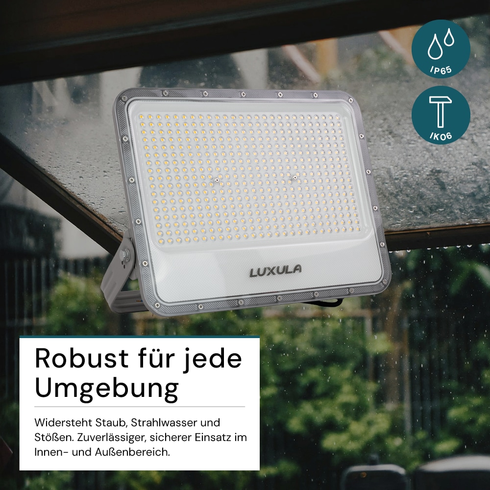 LUXULA LED-Fluter, EEK: E, 300W, 37500lm, 4000K, IP65, grau
