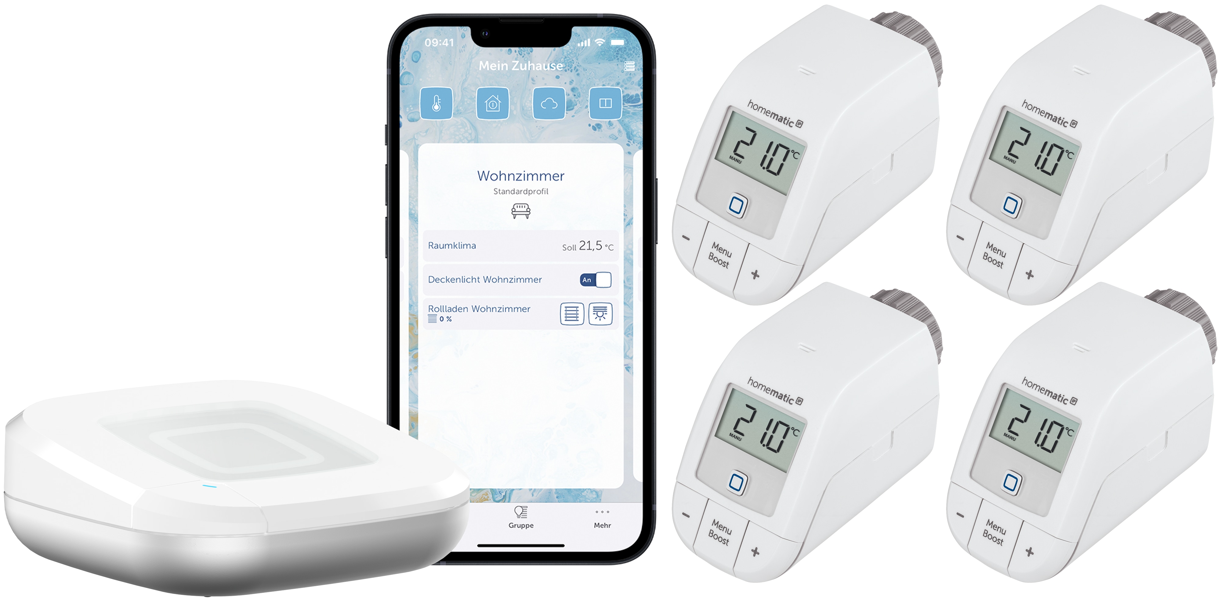 HOMEMATIC IP Starterset Heizen für 4 Heizkörper