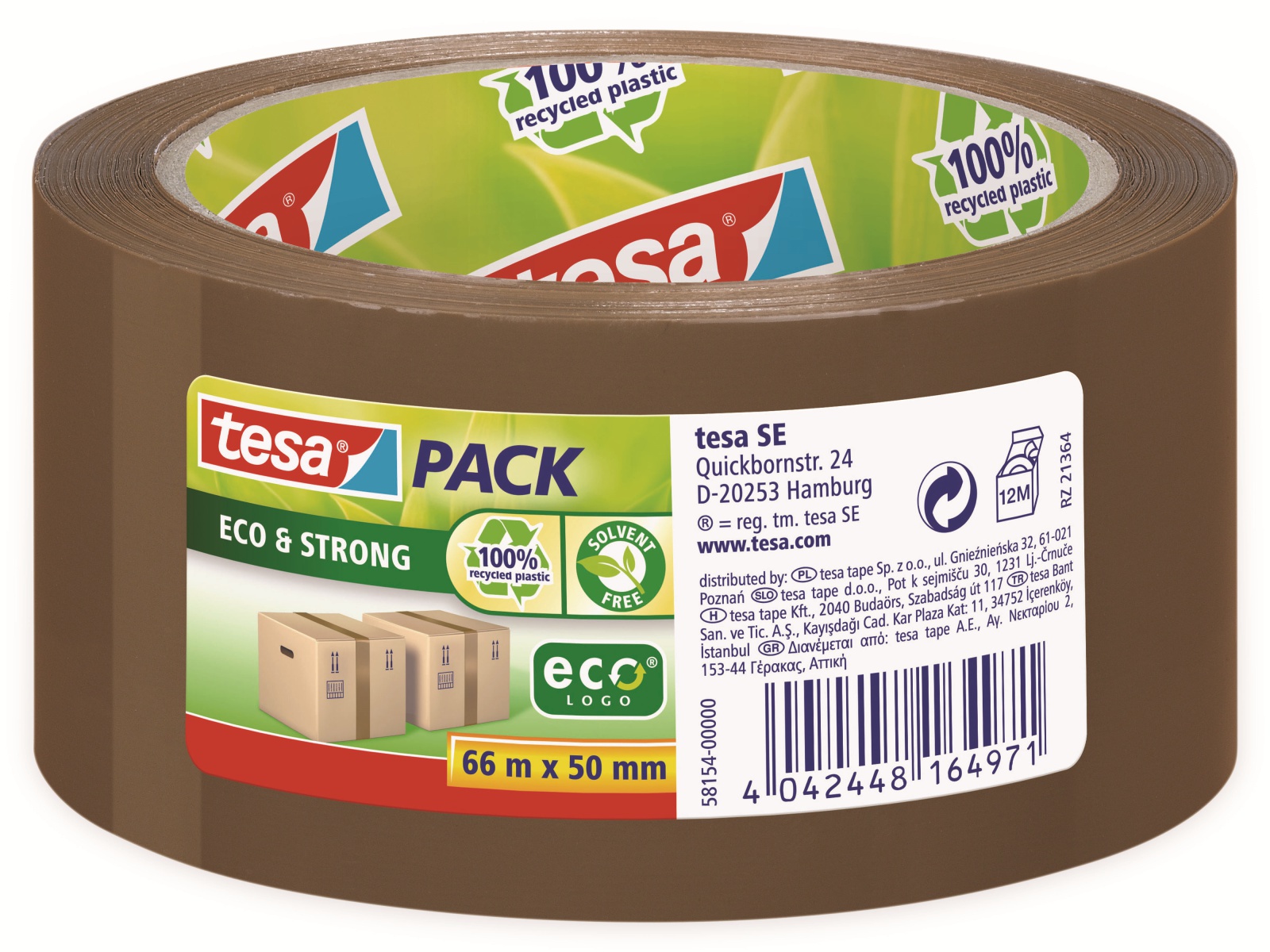 TESA pack® Eco & Strong, braun, 66m:50mm, 58154-00000-00 TESA pack® Eco & Strong, braun, 66m:50mm, 58154-00000-00