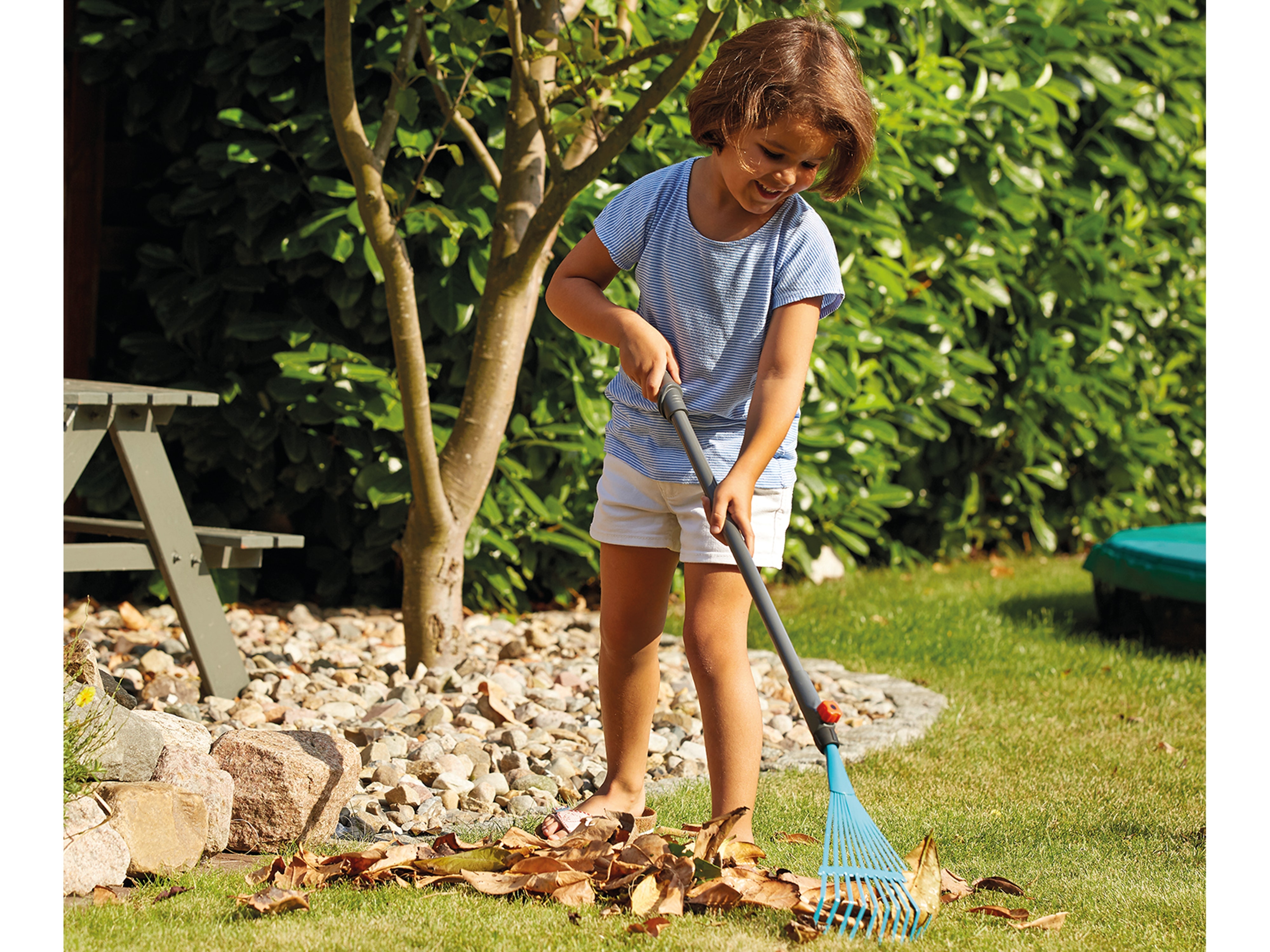 GARDENA FOR LITTLE GARDENERS Drahtbesen, für Kinder, 88,5 cm, universelles Stecksystem