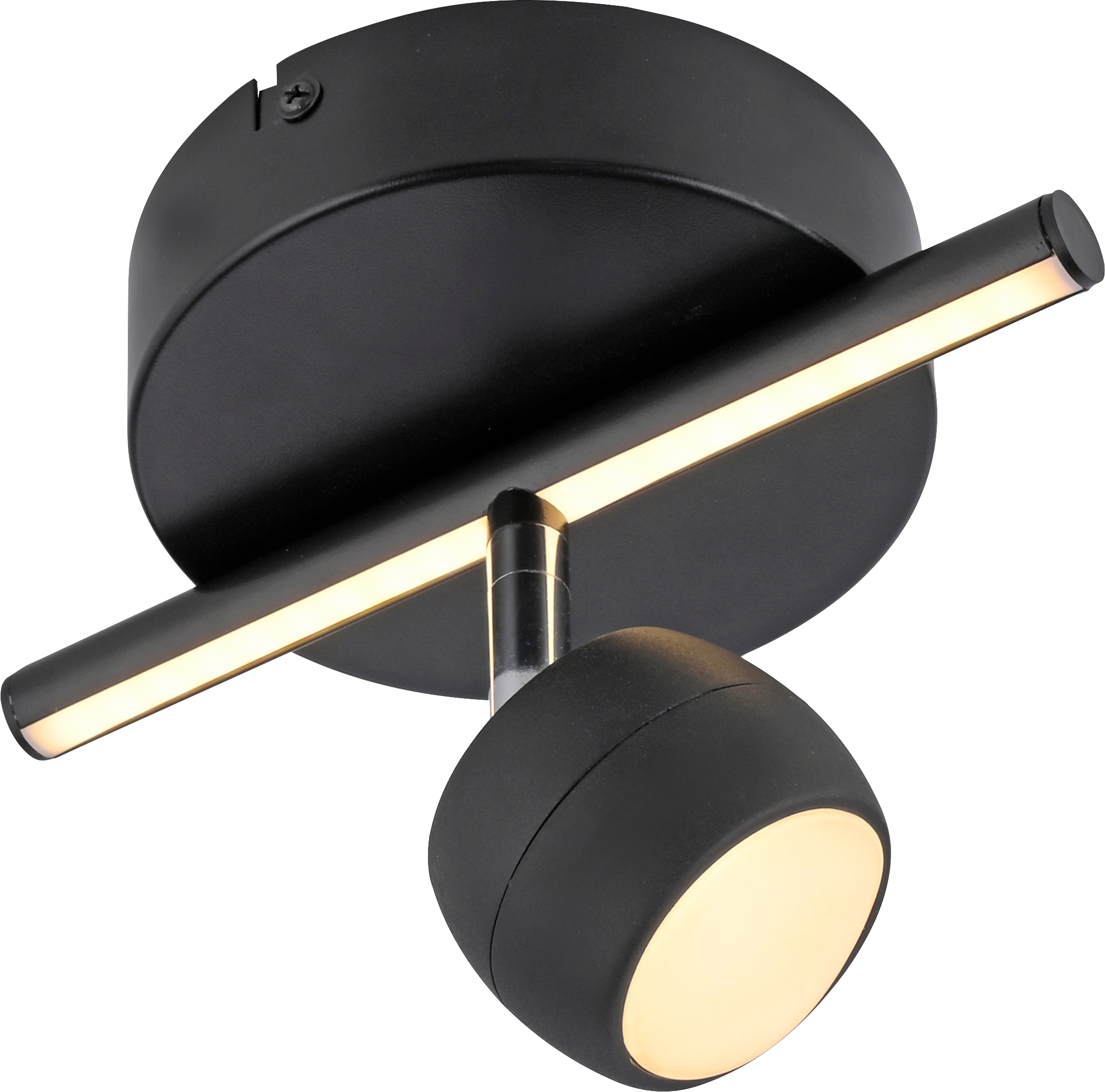 JUST LIGHT LED-Deckenleuchte 11400-18, 6,10W, 3000K, 705lm, warmweiß, IP20, schwarz