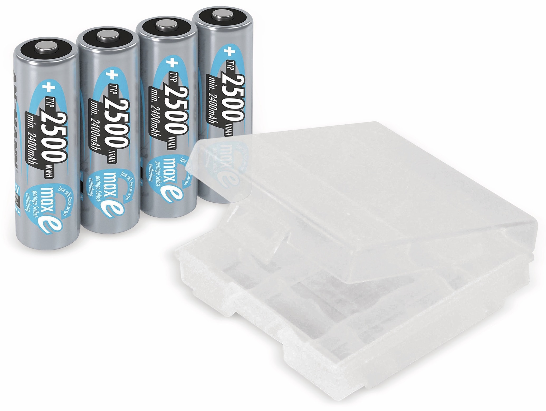 ANSMANN NiMH-Mignon-Akku, maxE, 2500 mAh, 4 Stück, mit Batterienbox ANSMANN NiMH-Mignon-Akku, maxE, 2500 mAh, 4 Stück, mit Batterienbox