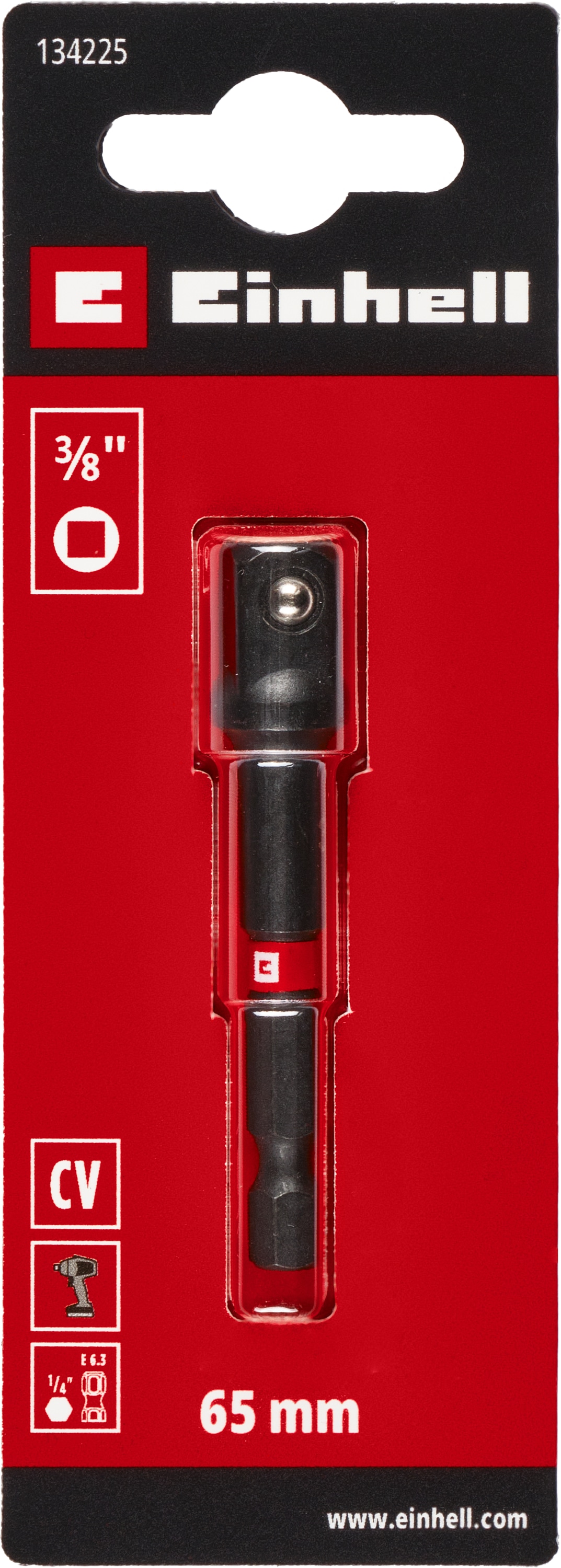 EINHELL Steckschlüssel-Adapter, 134225, 3/8", Impakt, 65 mm