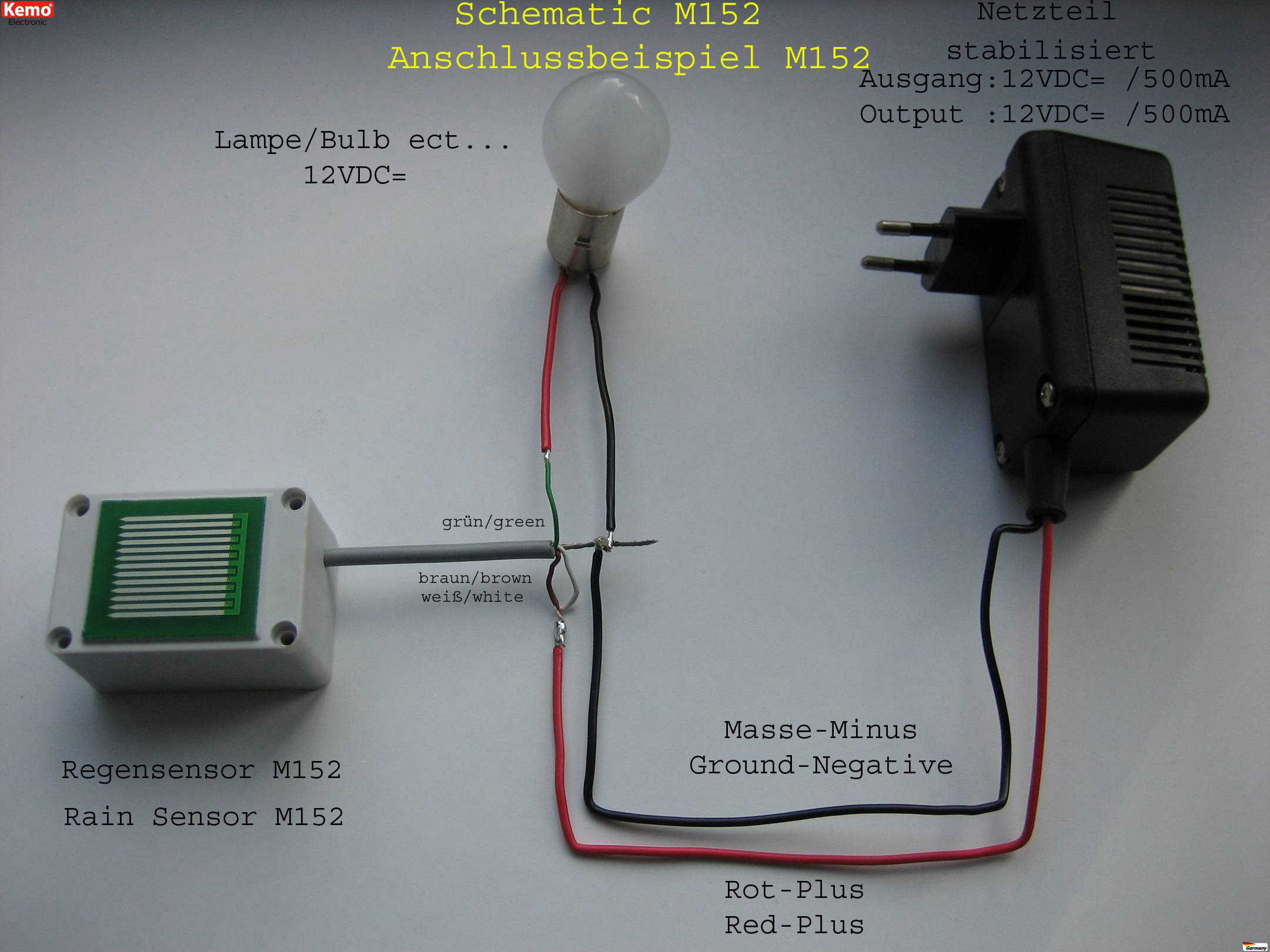 KEMO Regensensor 12V/DC, M152 KEMO Regensensor 12V/DC, M152