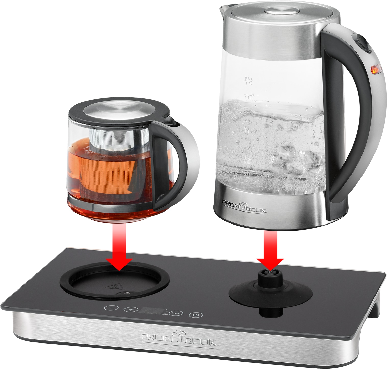 PROFI COOK Tee-/Kaffeestation 3in1 PC-TKS 1056 inox, 2250 W