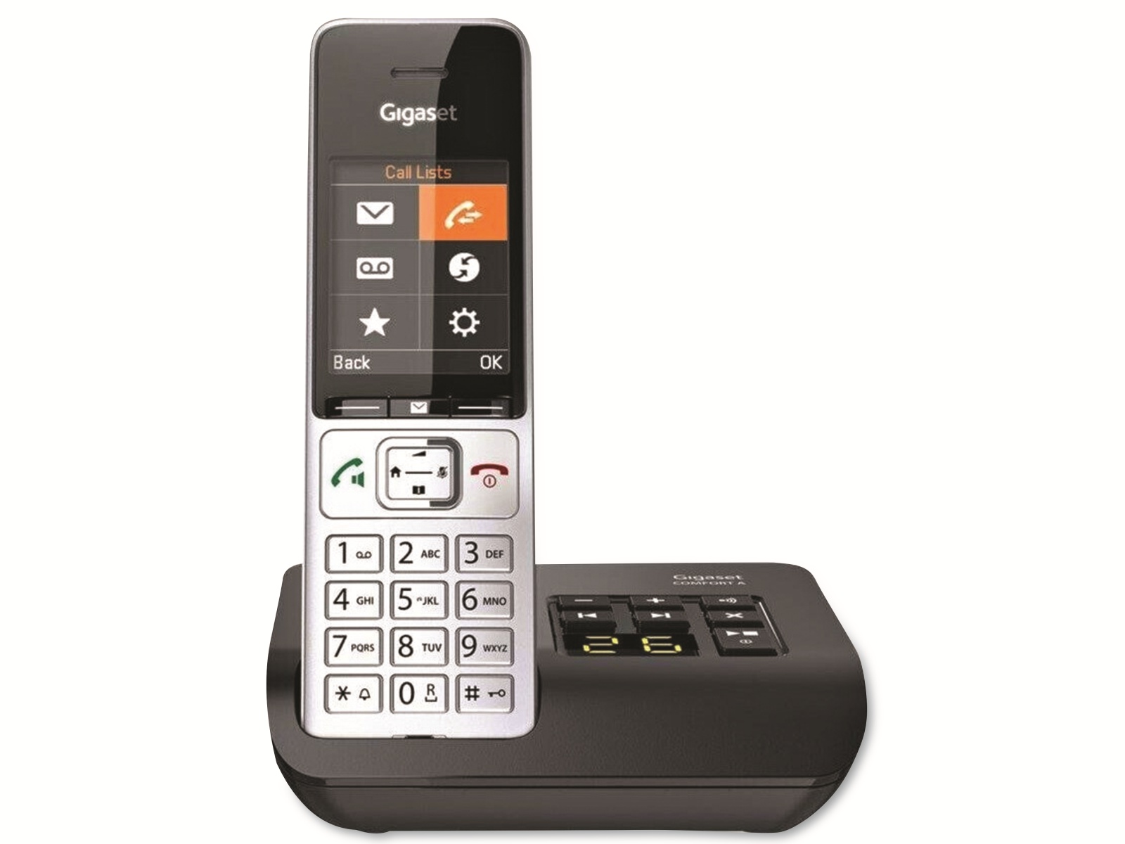 GIGASET Telefon Comfort 500A, silber-schwarz GIGASET Telefon Comfort 500A, silber-schwarz