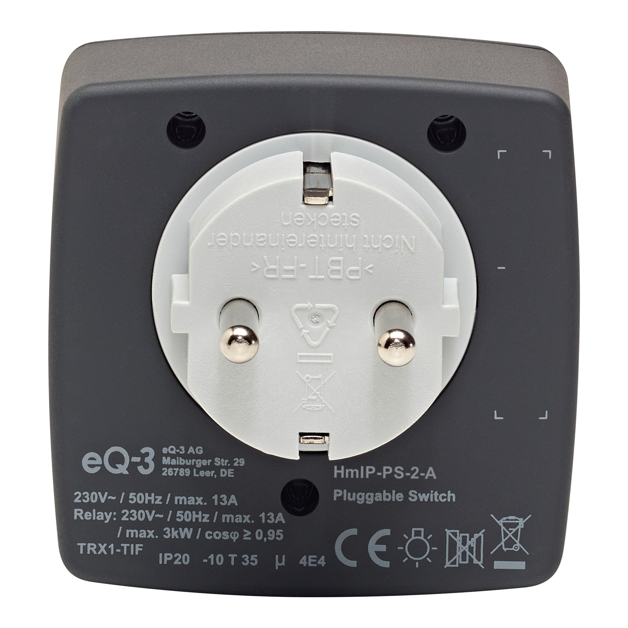 HOMEMATIC IP 161613A0, Schaltsteckdose anthrazit HOMEMATIC IP 161613A0, Schaltsteckdose anthrazit